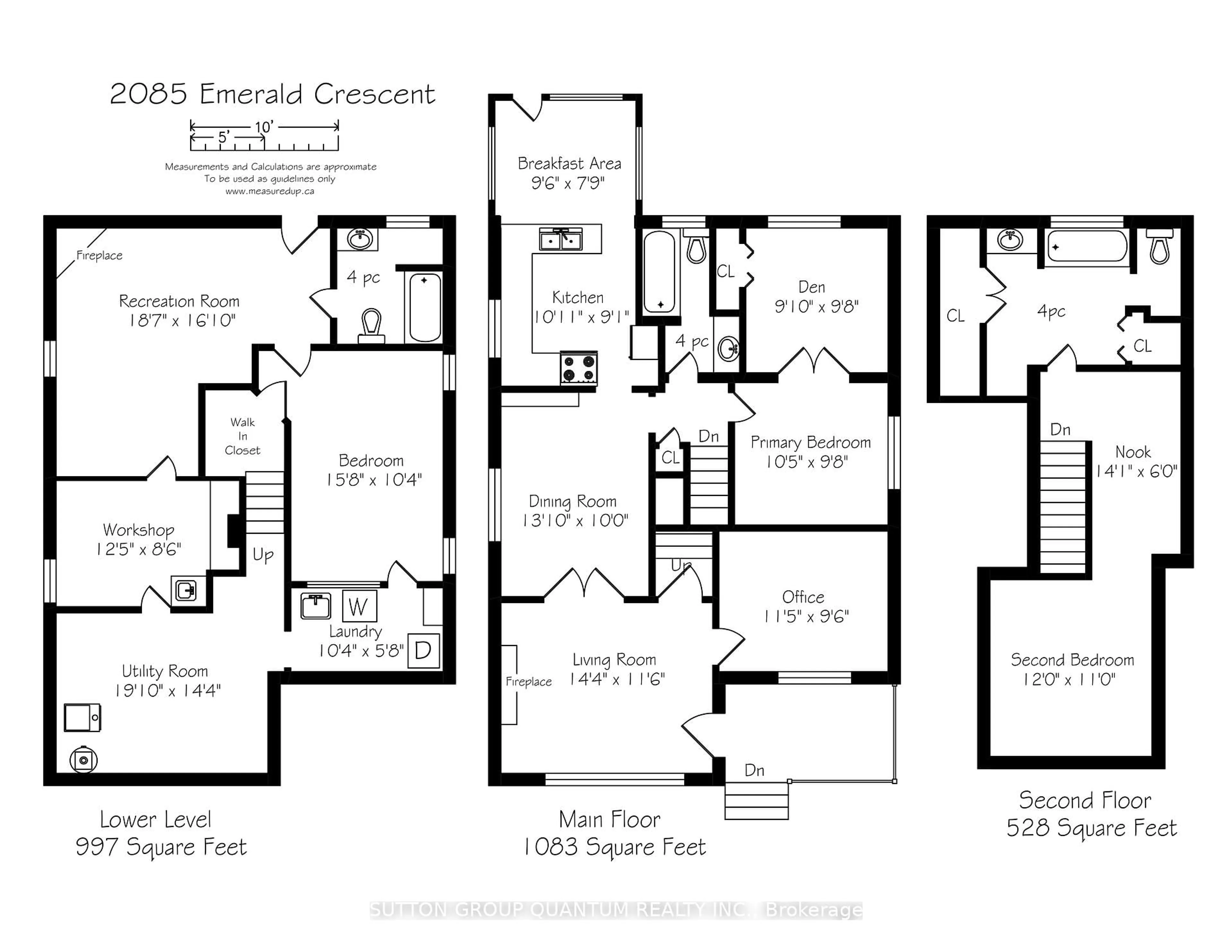 Floor plan for 2085 Emerald Cres, Burlington Ontario L7R 1N2