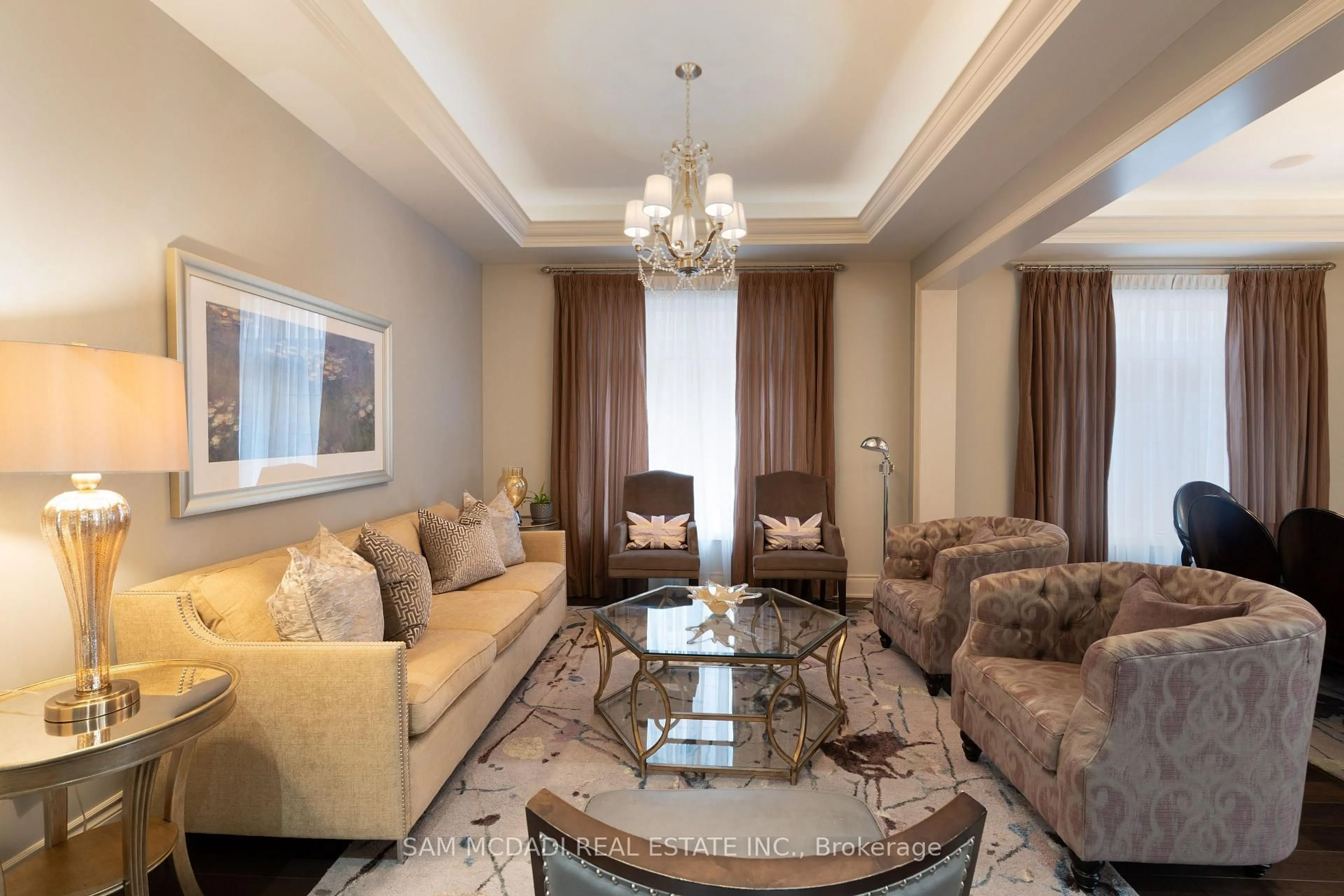 Living room with furniture, carpet floor for 4 Port Hope Hllw, Brampton Ontario L6Y 0C1