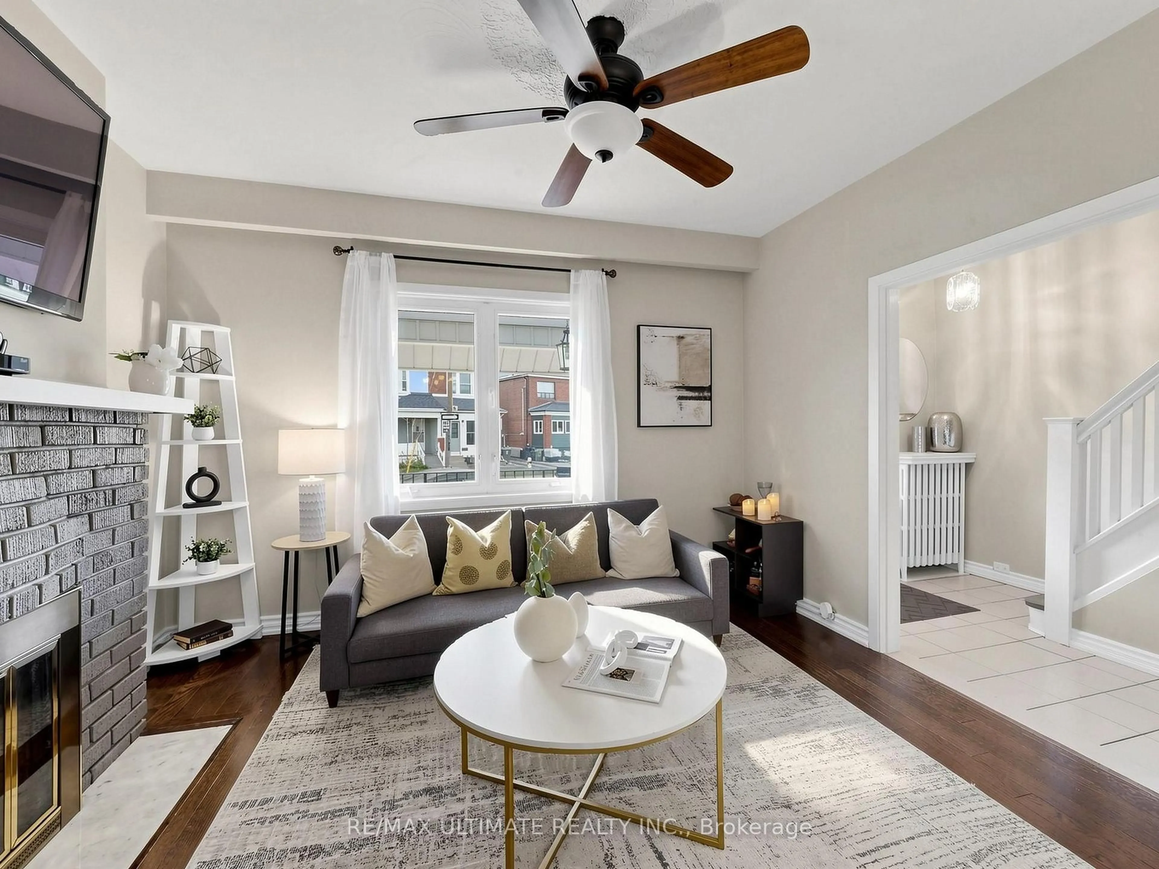 Living room with furniture, wood/laminate floor for 35 Blackthorn Ave #& Laneway House, Toronto Ontario M6N 3H4