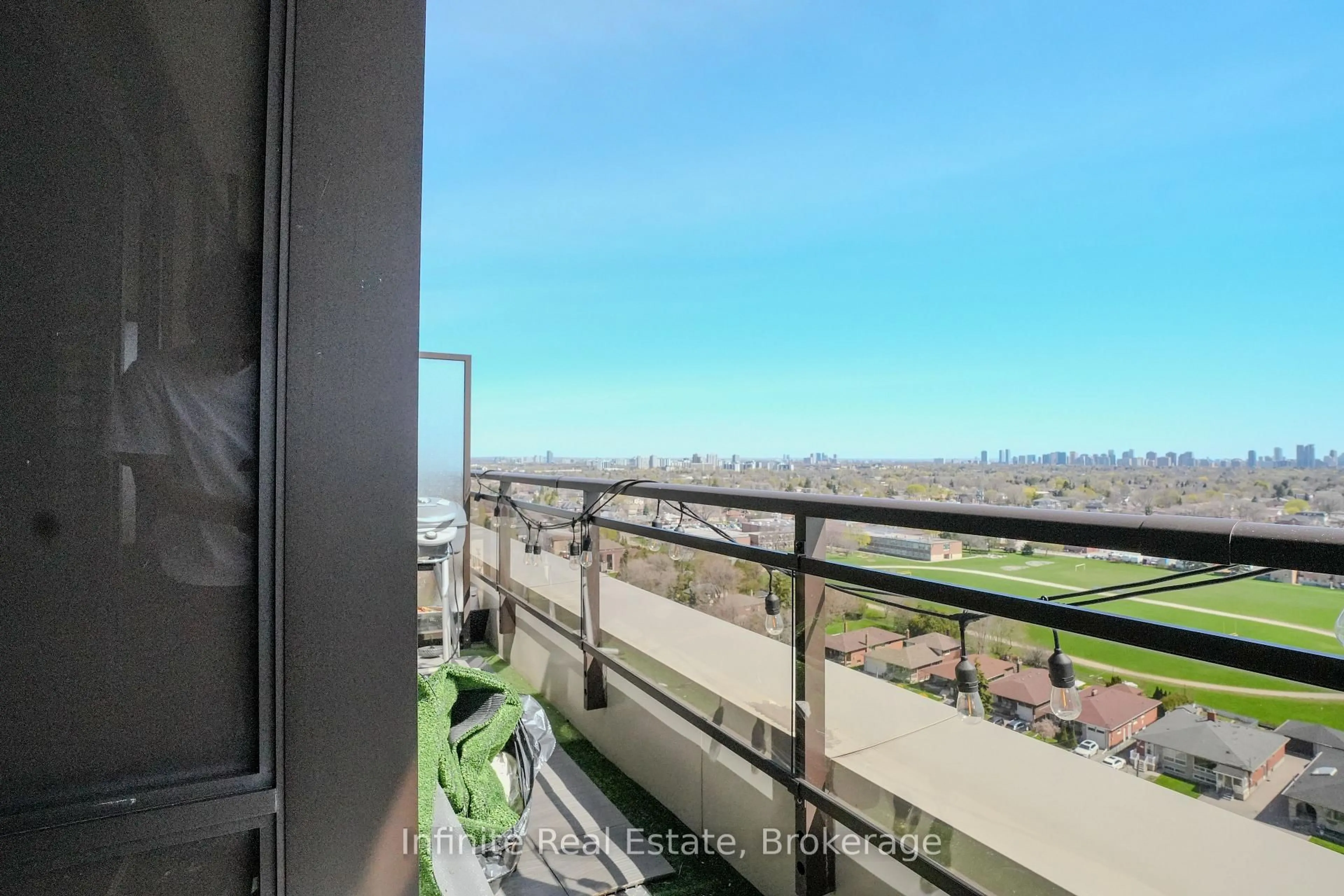 Balcony in the apartment, city buildings view from balcony for 1060 Sheppard Ave #PH4, Toronto Ontario M3J 0G7