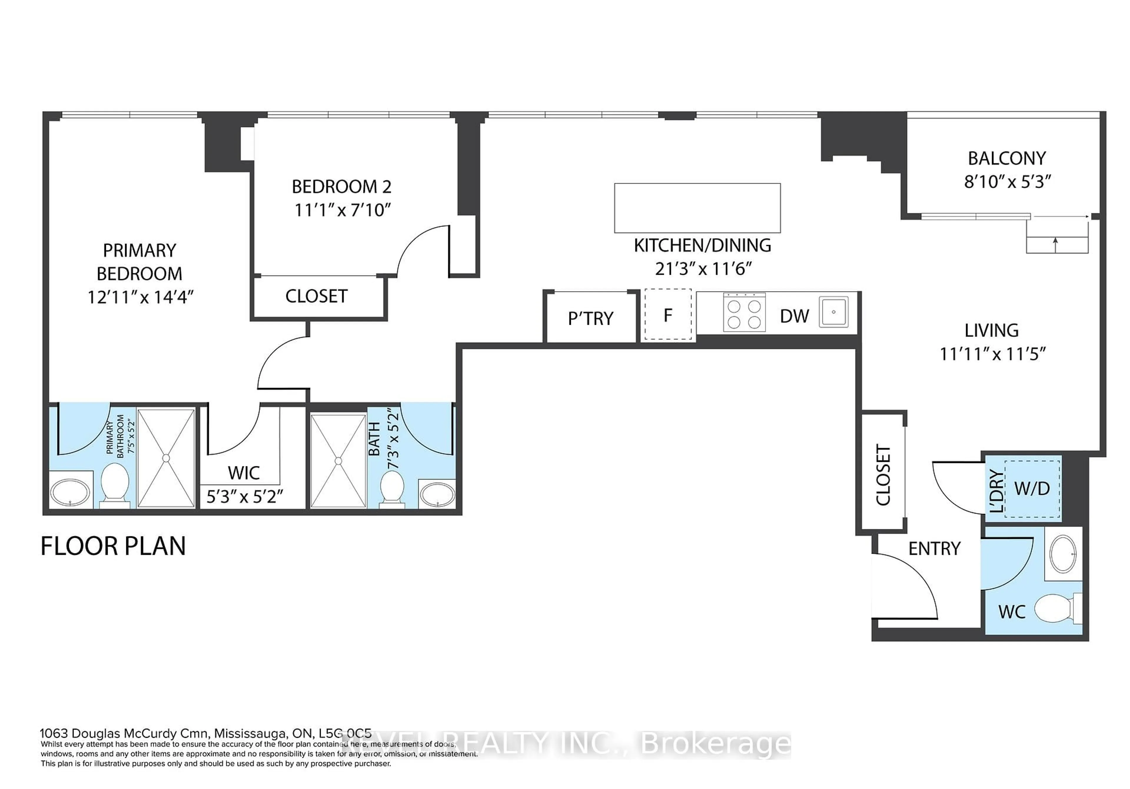 Floor plan for 1063 Douglas Mccurdy Common #901, Mississauga Ontario L5G 0C5