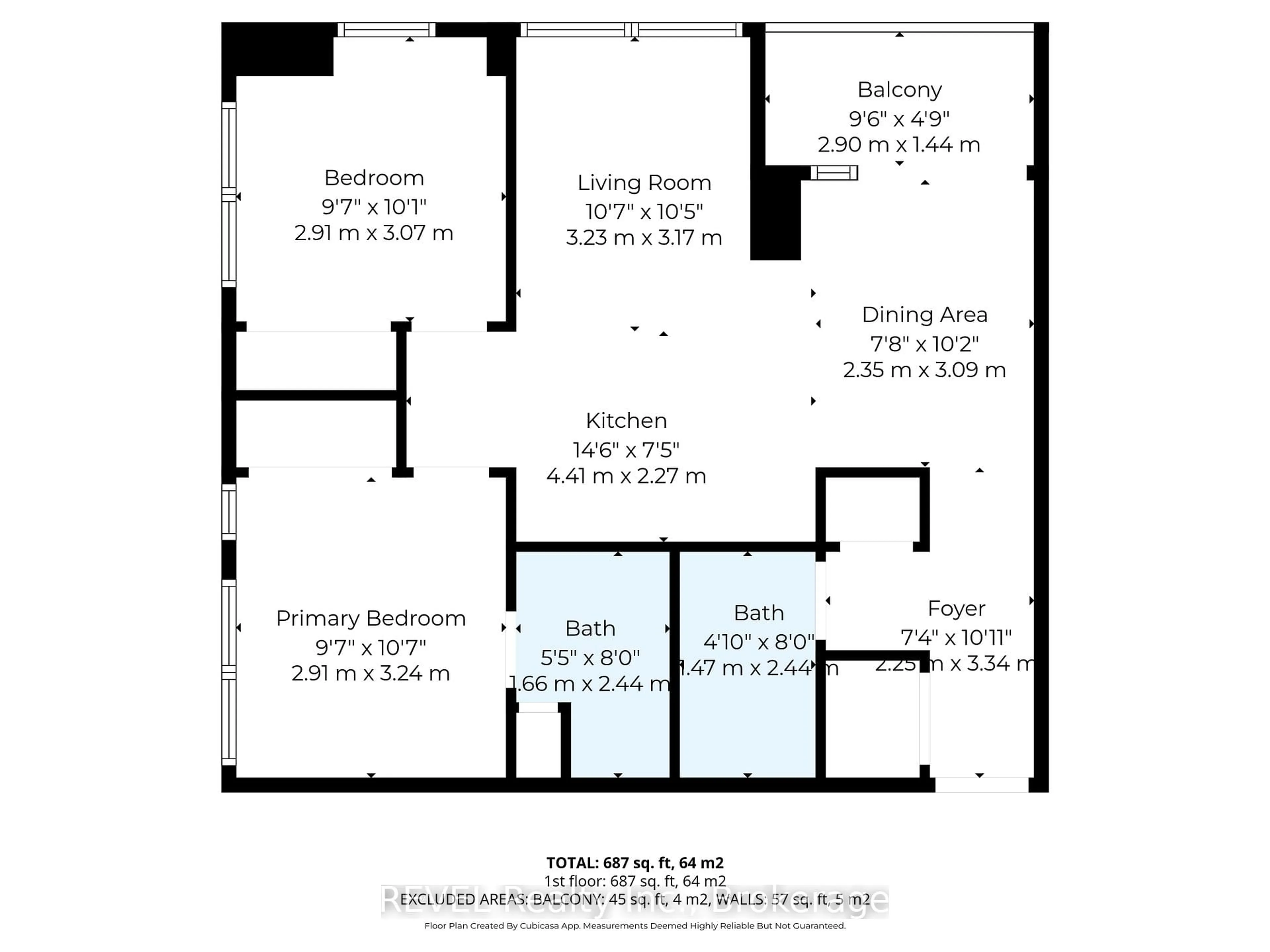 Floor plan for 2450 Old Bronte Rd #405, Oakville Ontario L6M 5P6