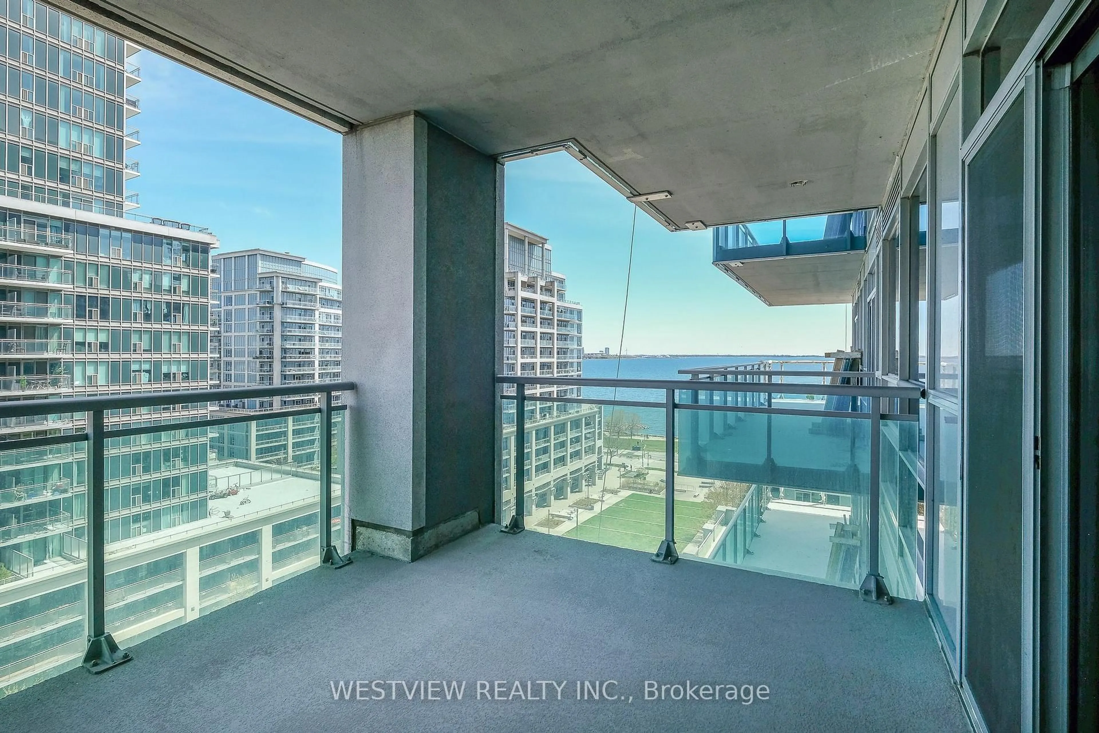 Balcony in the apartment, water/lake/river/ocean view for 16 Brookers Lane #808, Toronto Ontario M8V 0A5