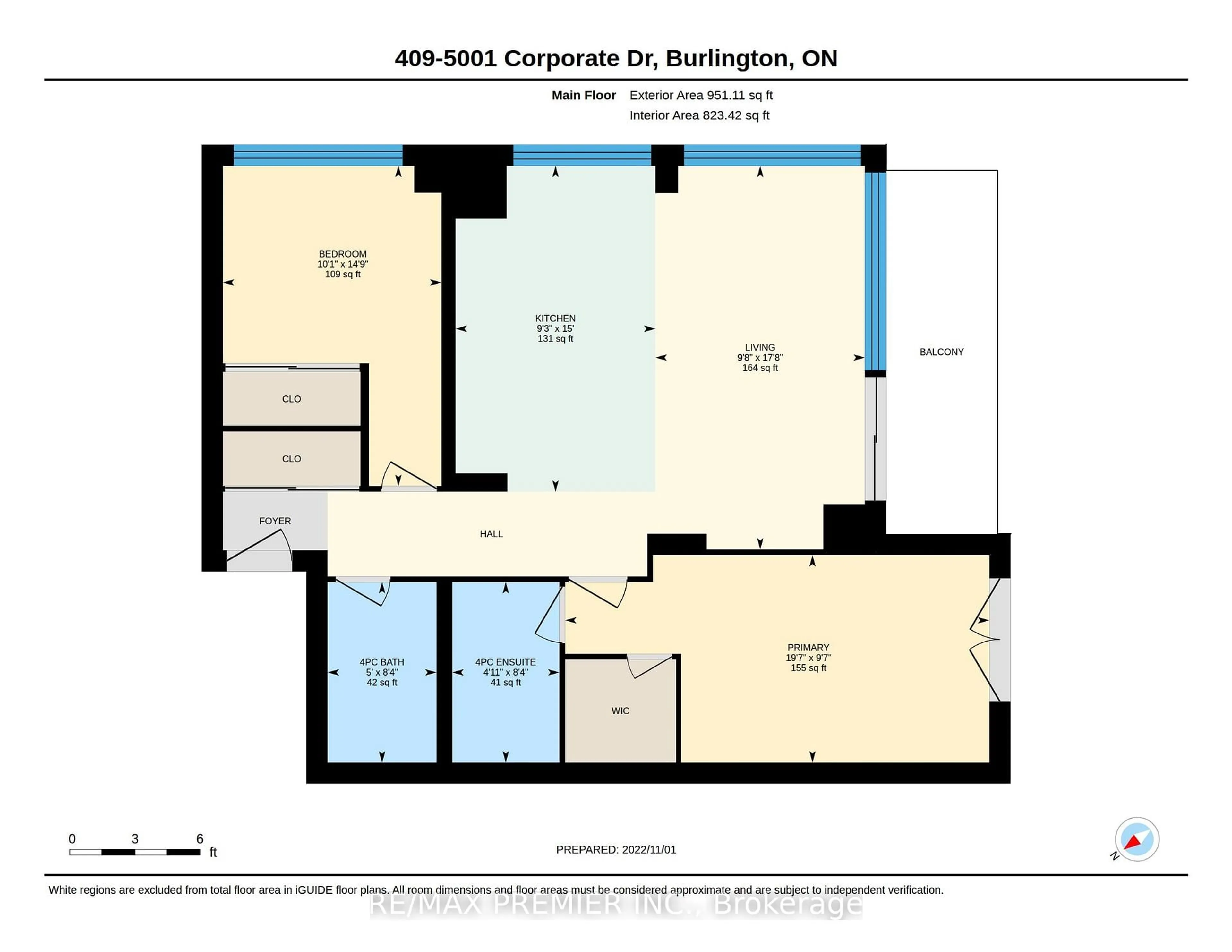 Floor plan for 5001 Corporate Dr #409, Burlington Ontario L7L 0H5
