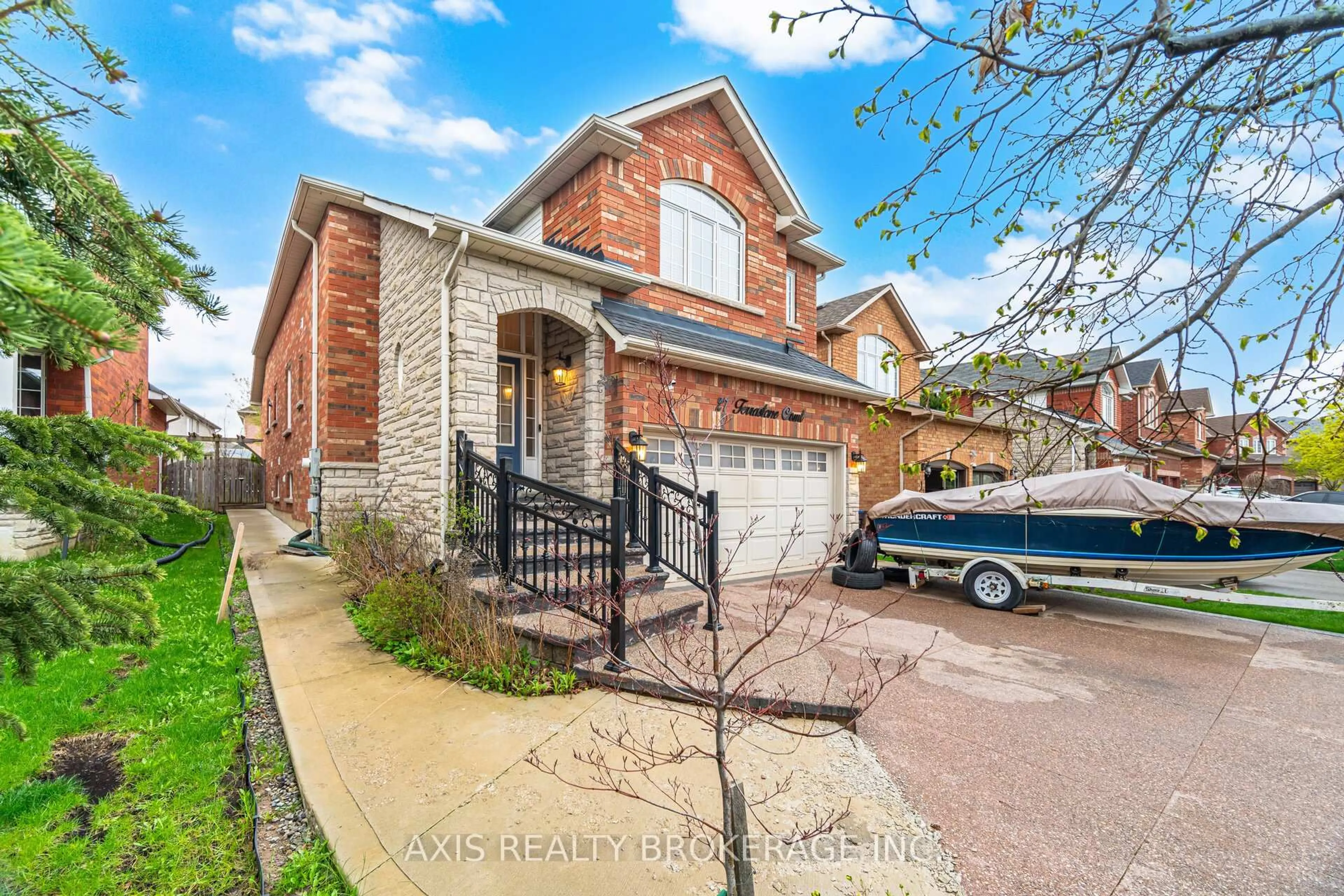Home with brick exterior material, street for 27 Terrastone Crt, Caledon Ontario L7E 2G7
