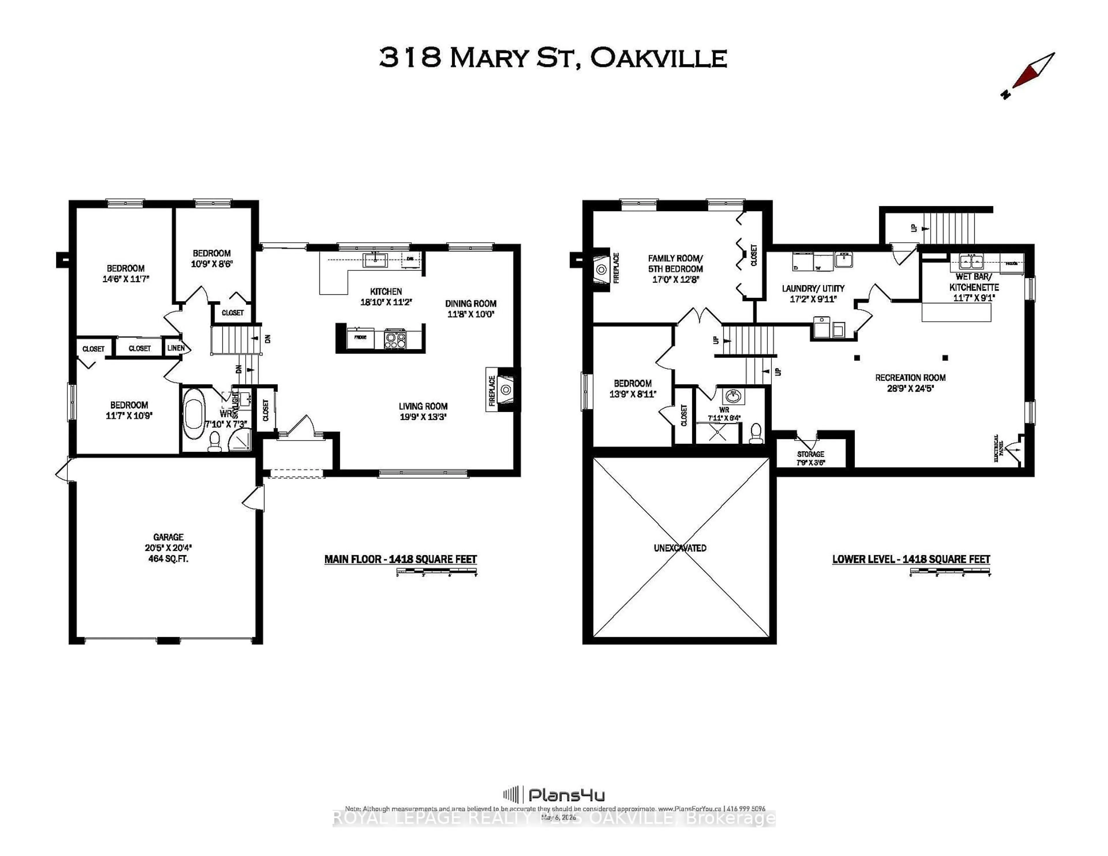 Floor plan for 318 Mary St, Oakville Ontario L6K 3P6