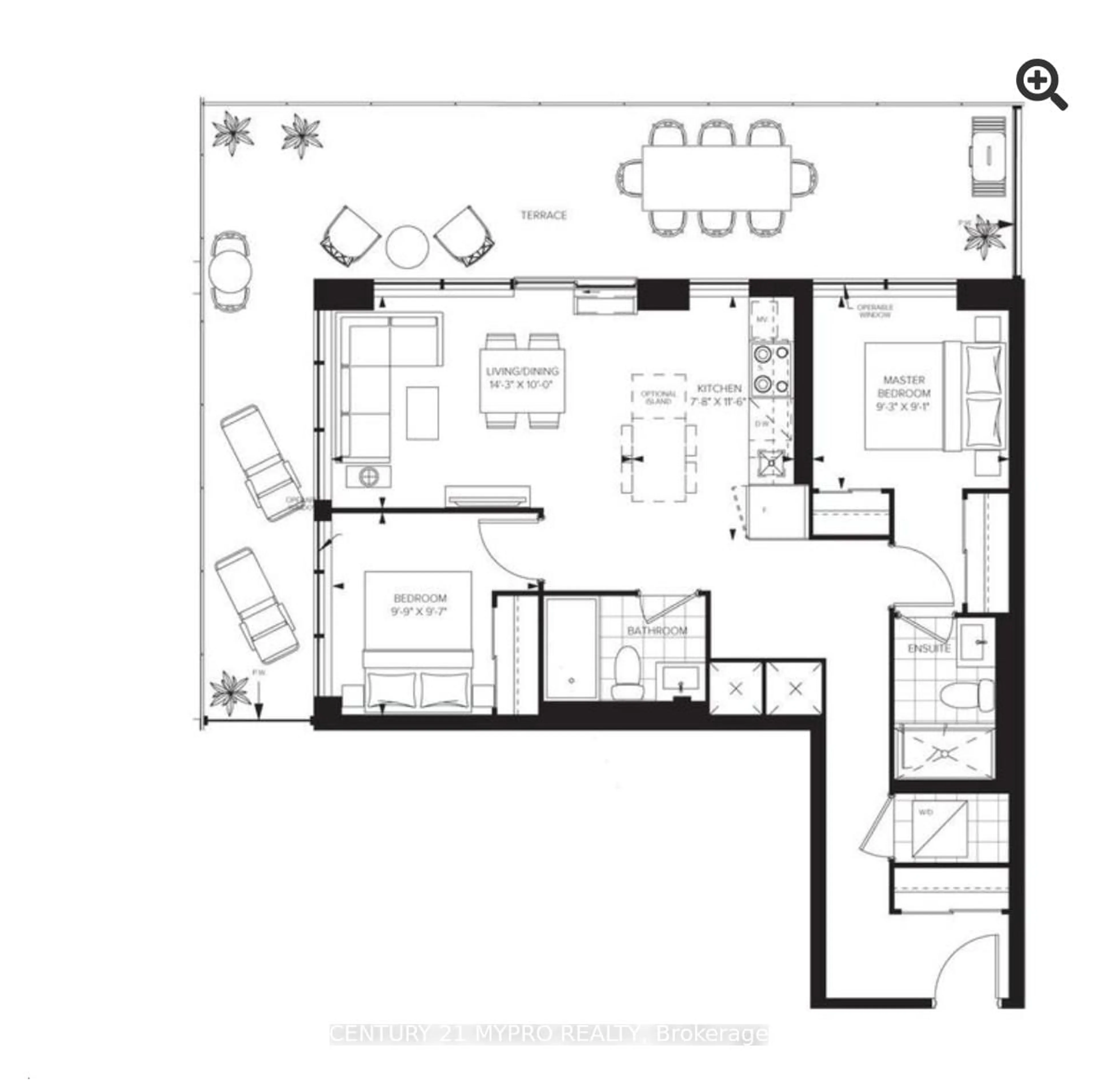 Floor plan for 395 Dundas St #626, Oakville Ontario L6M 4M2