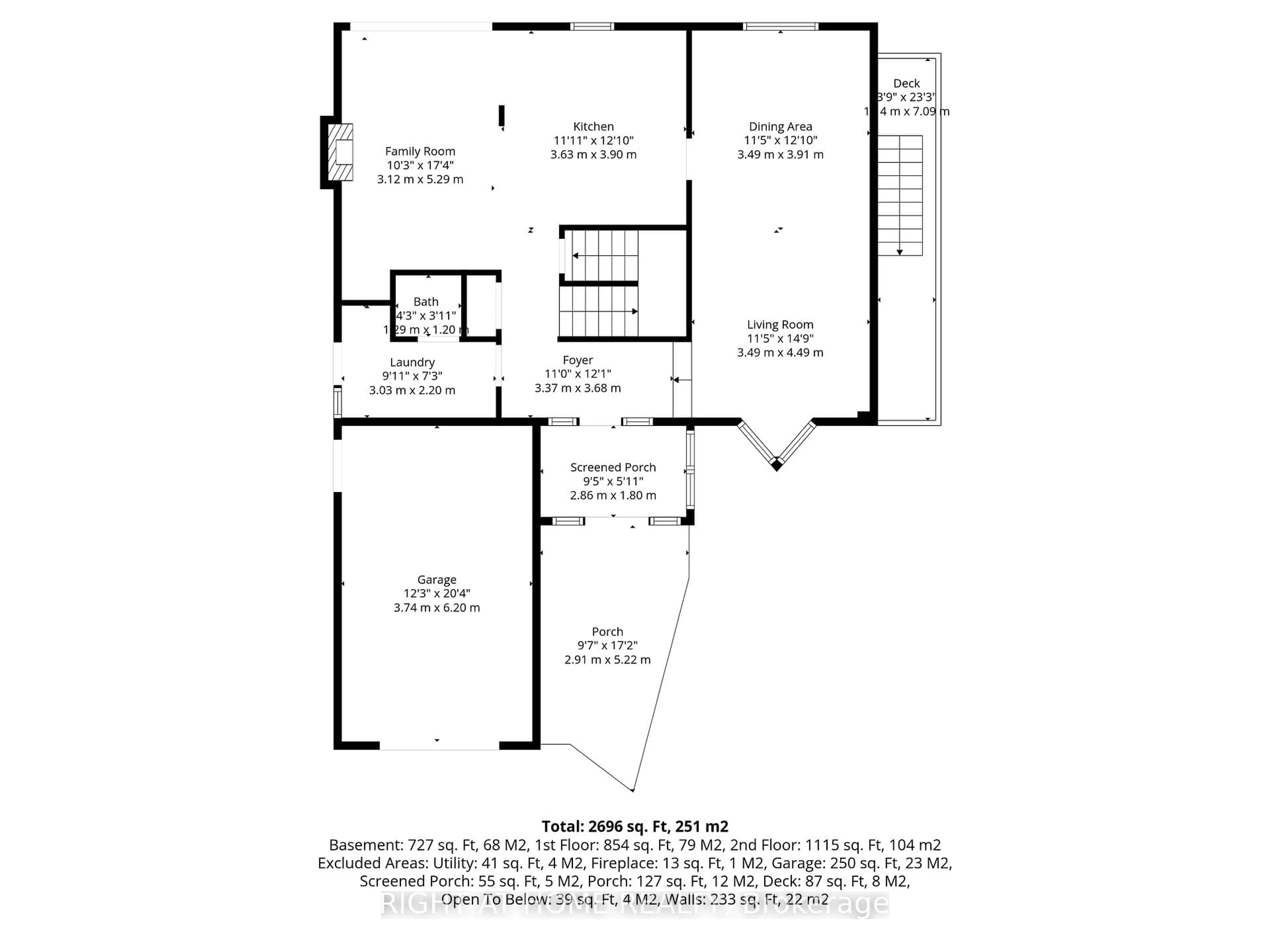 Floor plan for 33 Parkside Dr, Brampton Ontario L6Y 2H2