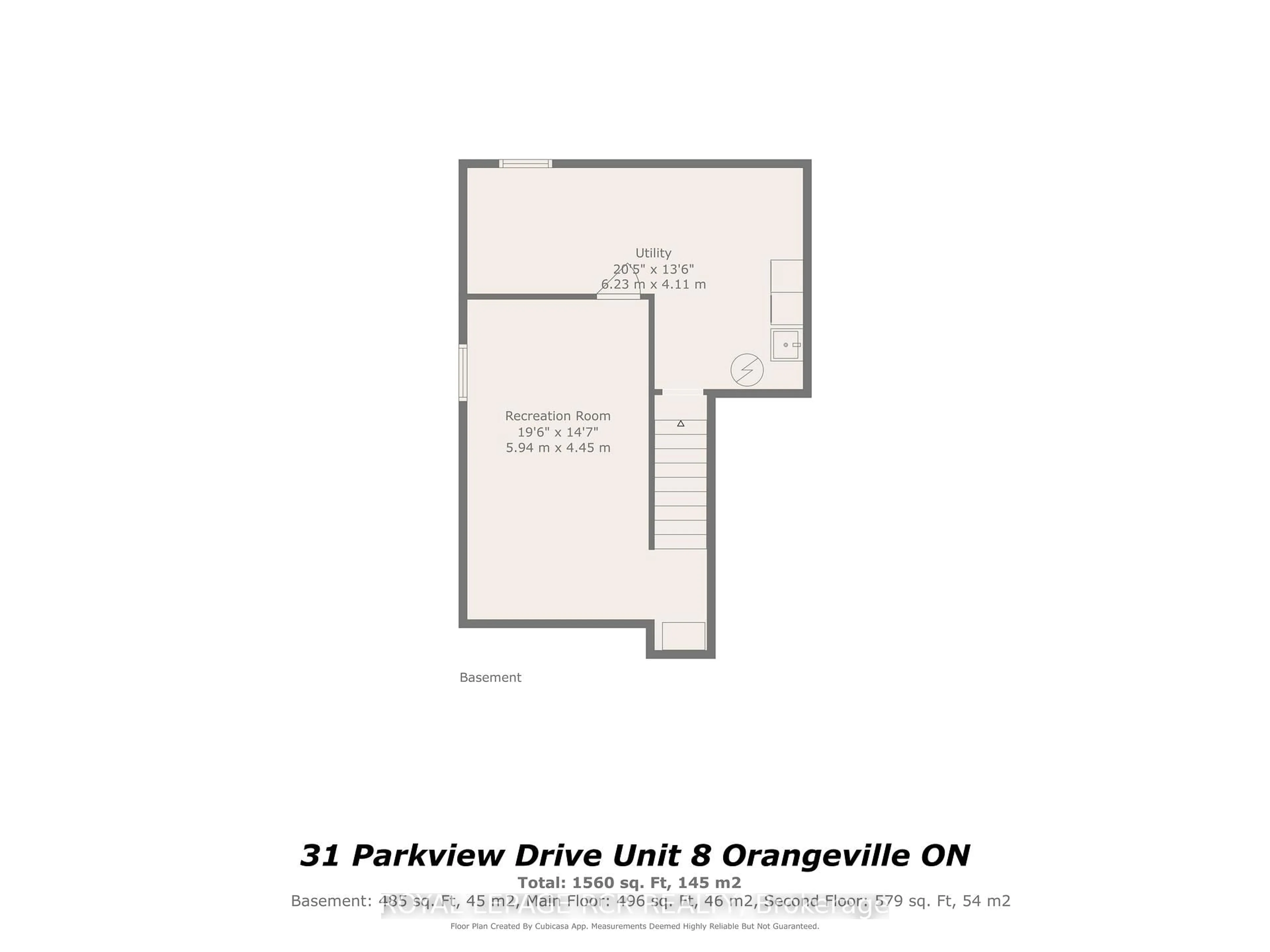 Floor plan for 31 Parkview Dr #8, Orangeville Ontario L9W 4H5