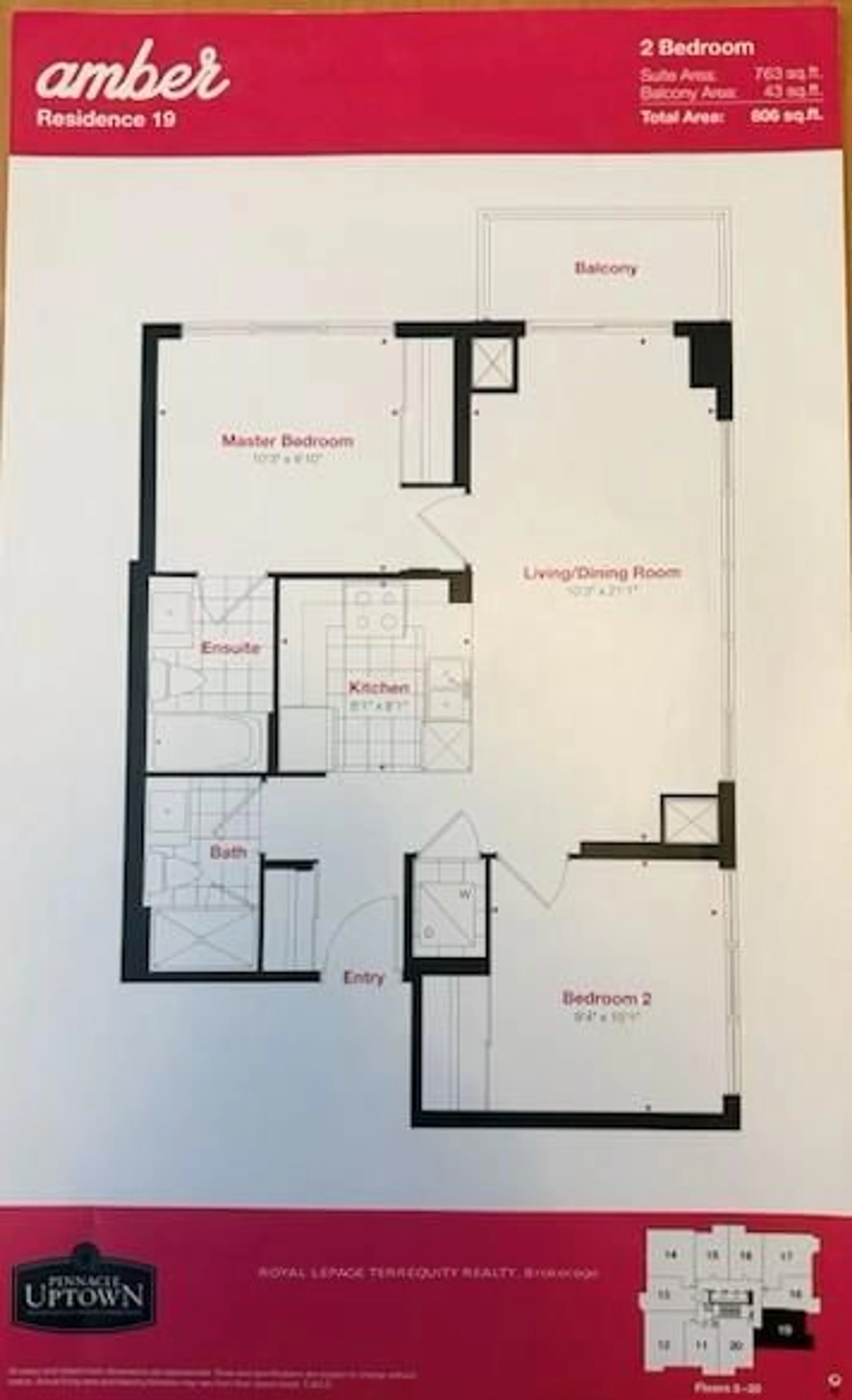 Floor plan for 5033 Four Springs Ave #1219, Mississauga Ontario L5R 0G6