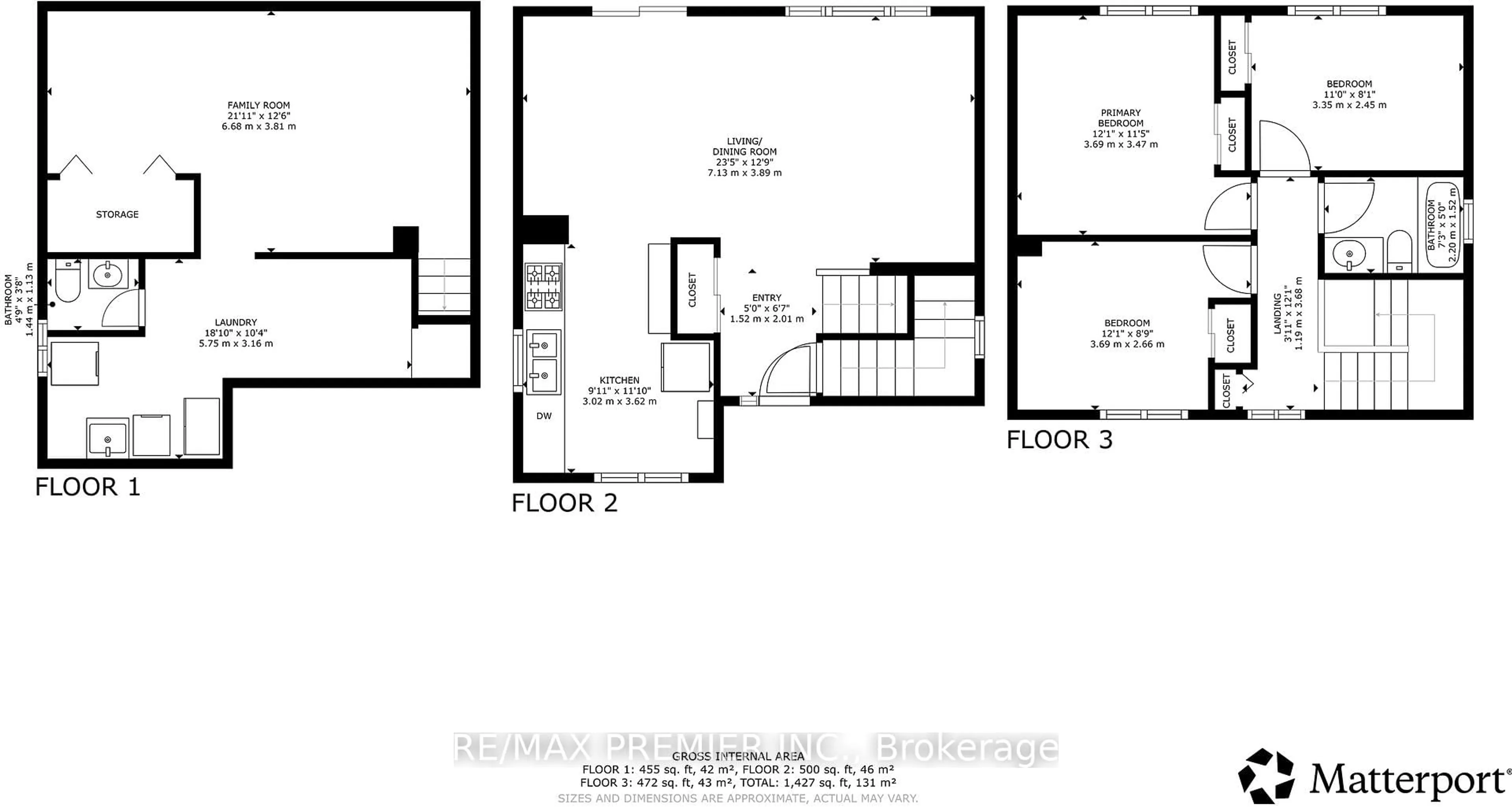 Floor plan for 261 Leavens Crt, Caledon Ontario L7E 2A8