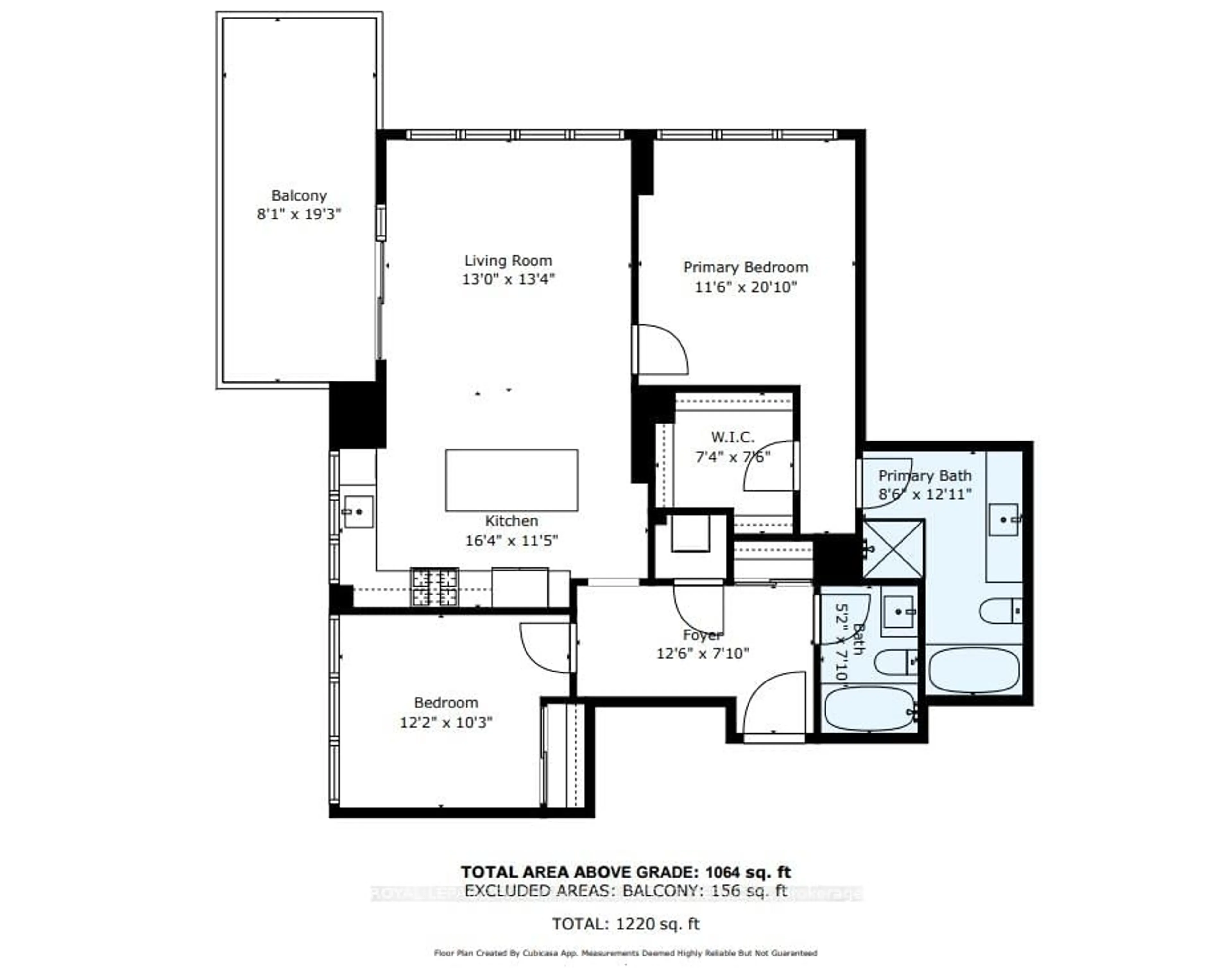Floor plan for 2007 James St #603, Burlington Ontario L7R 0G7