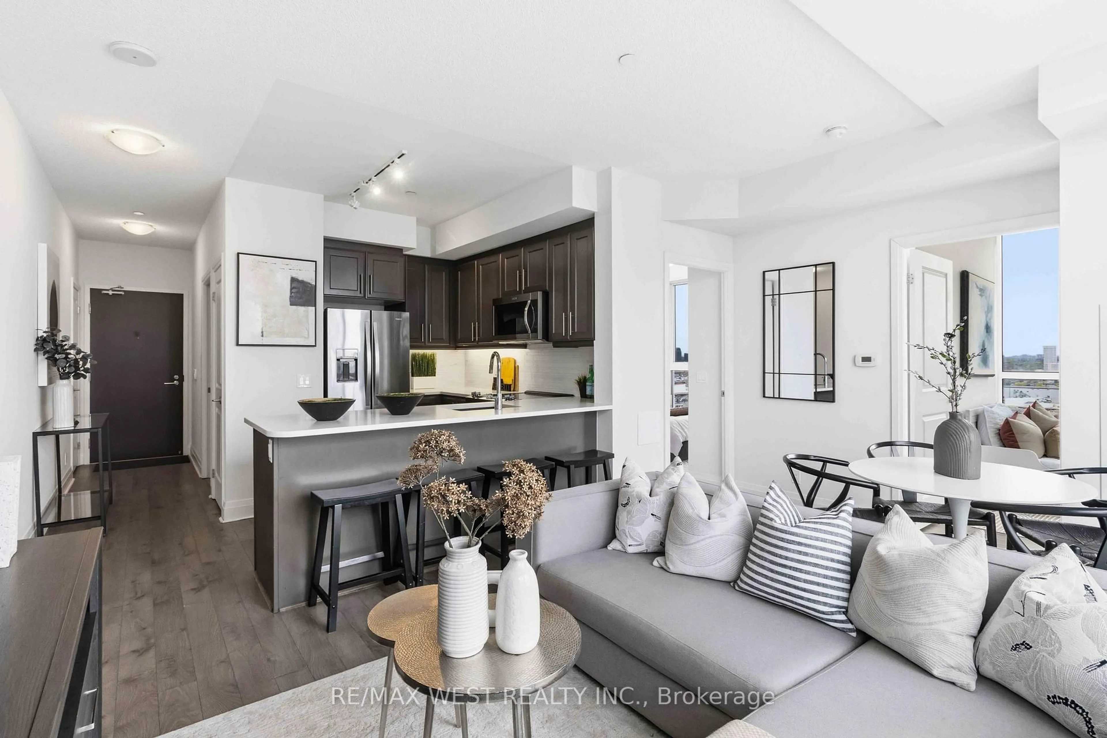 Open concept kitchen, unknown for 15 Zorra St #2202, Toronto Ontario M8Z 0C1