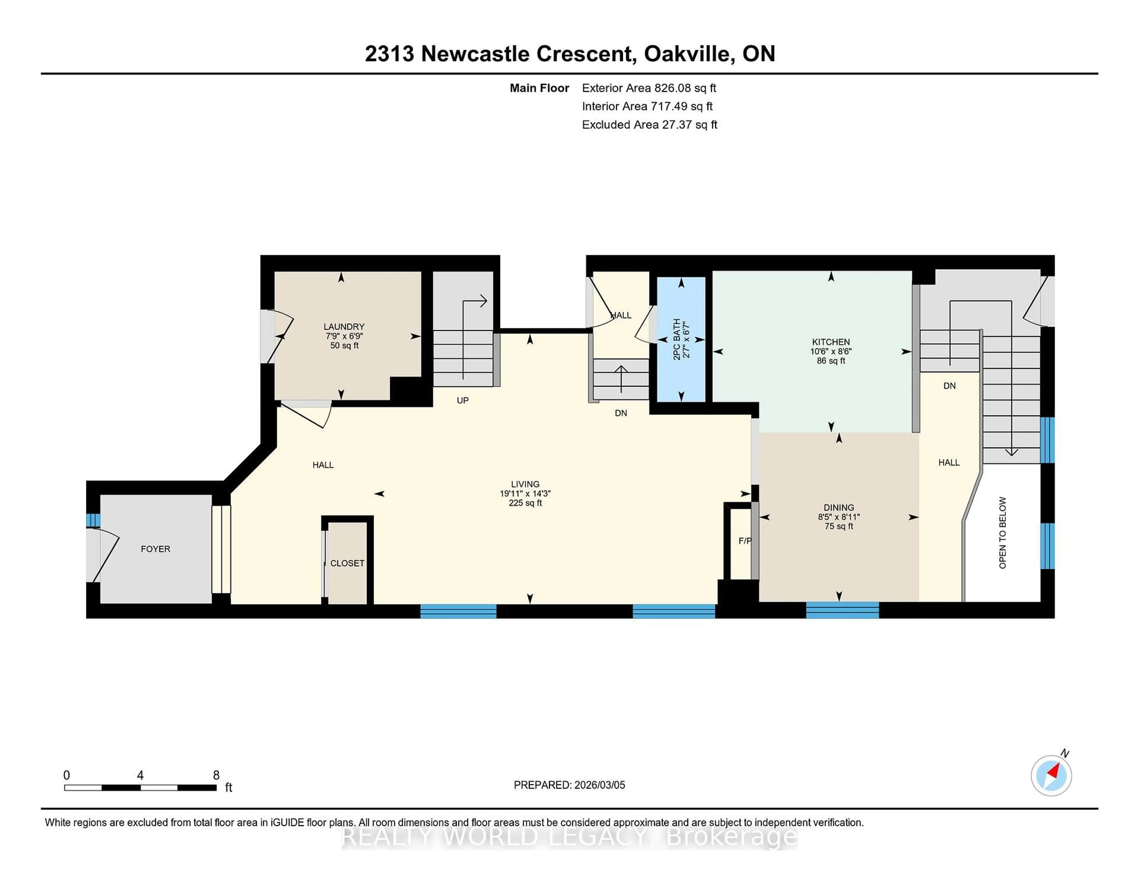 Floor plan for 2313 Newcastle Cres, Oakville Ontario L6M 4P5