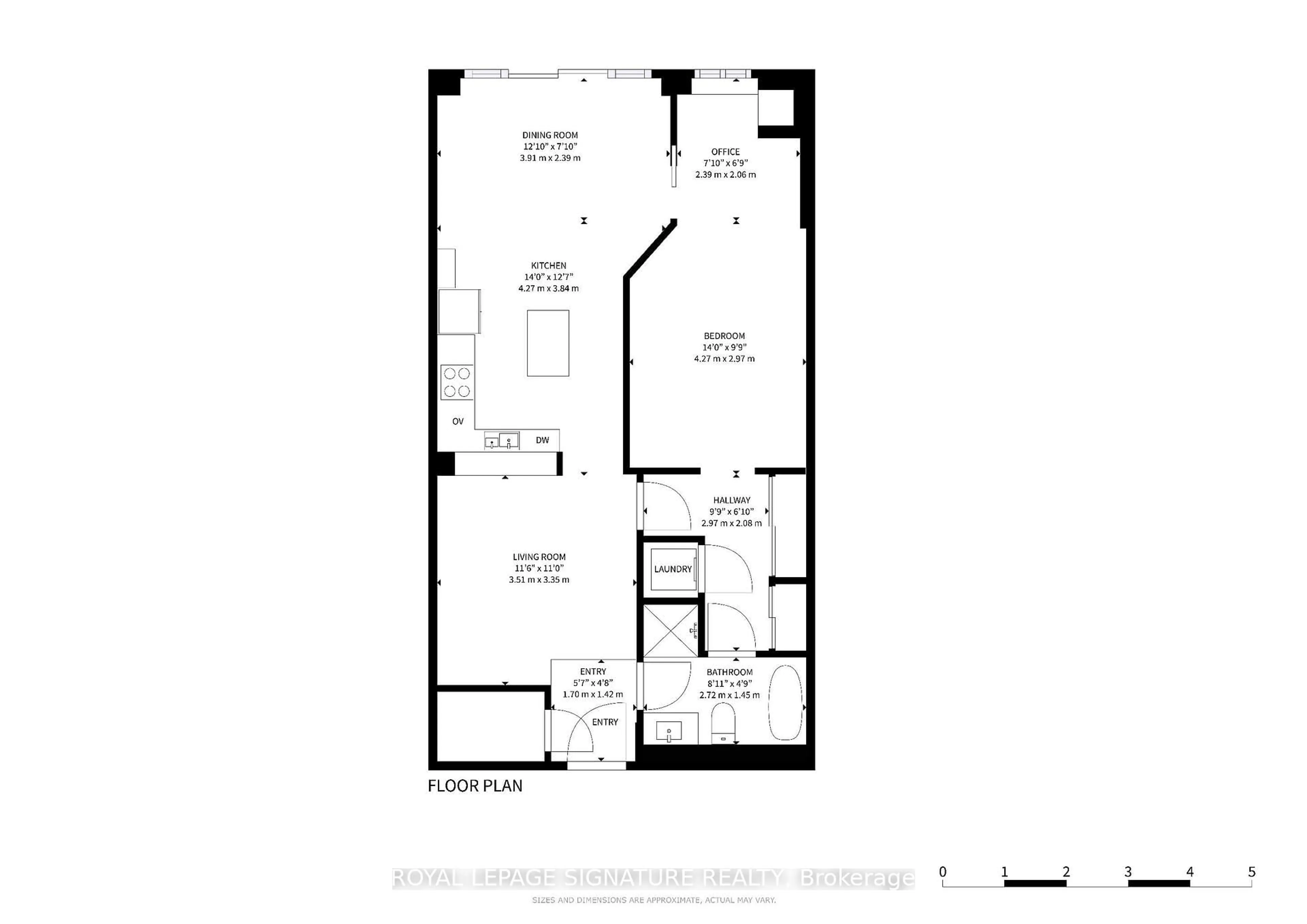 Floor plan for 200 Burnhamthorpe Rd #1501, Mississauga Ontario L5A 4L4