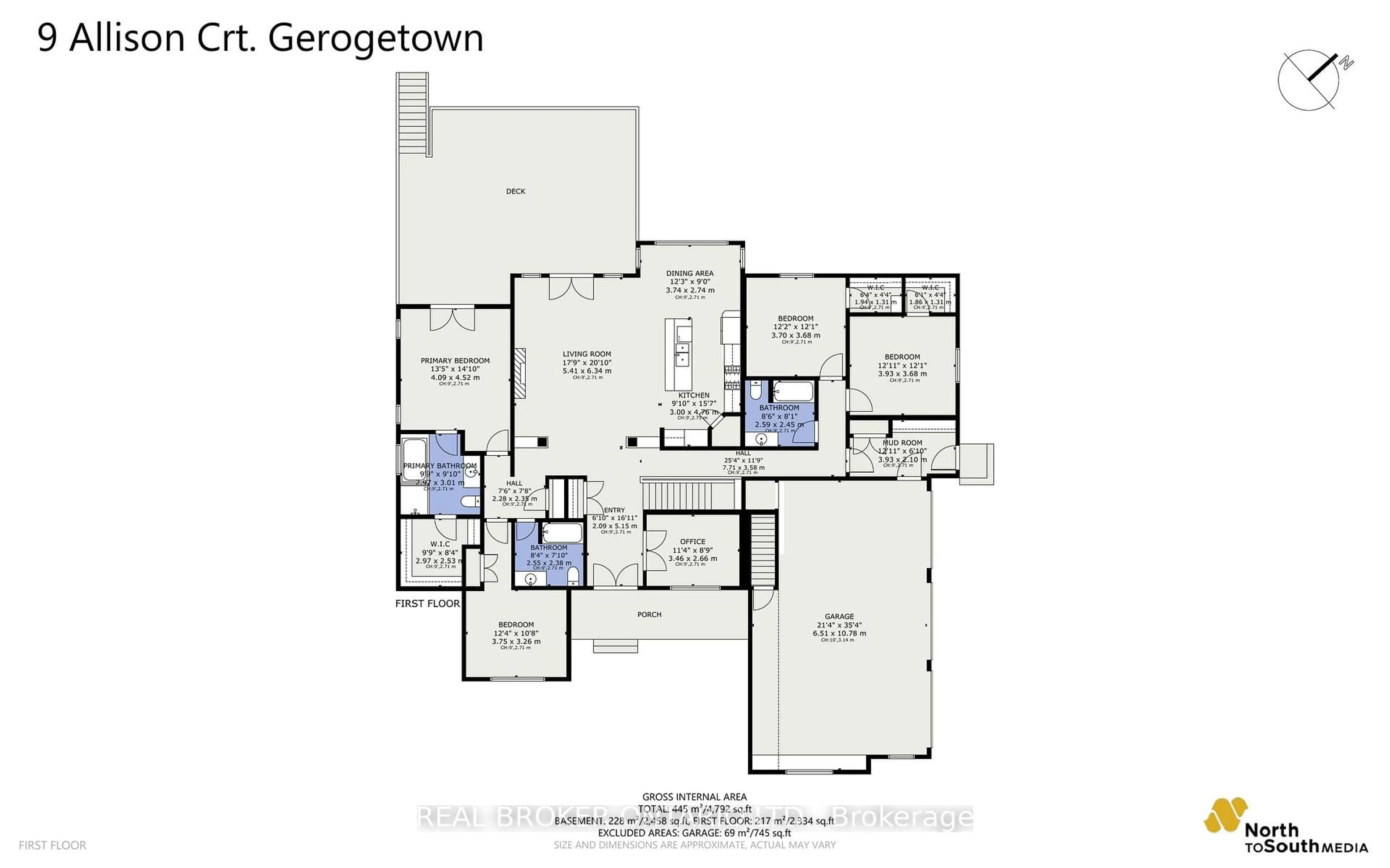 Floor plan for 9 Allison Crt, Halton Hills Ontario L7G 4S4