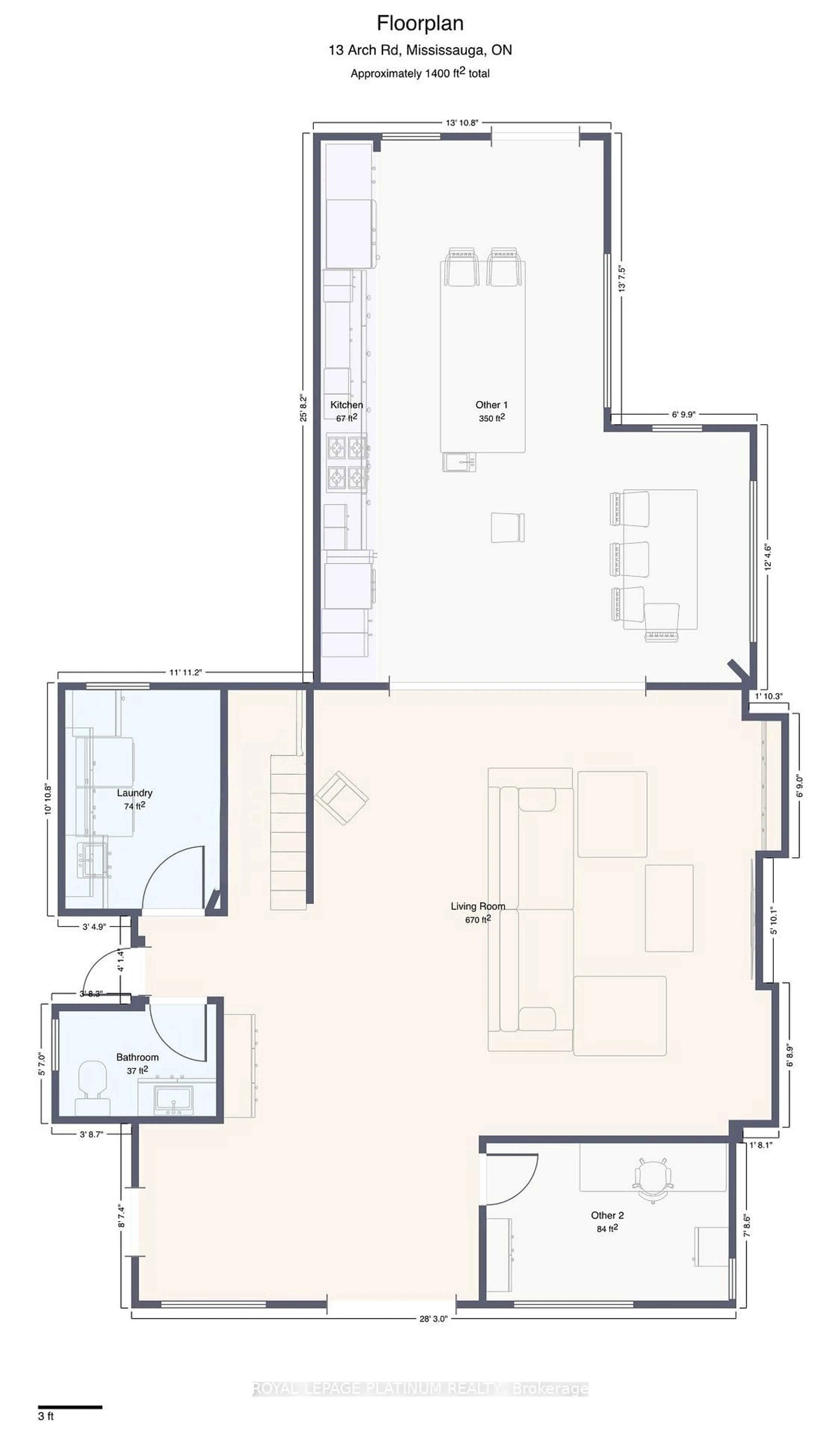 Floor plan for 13 Arch Rd, Mississauga Ontario L5M 1M4