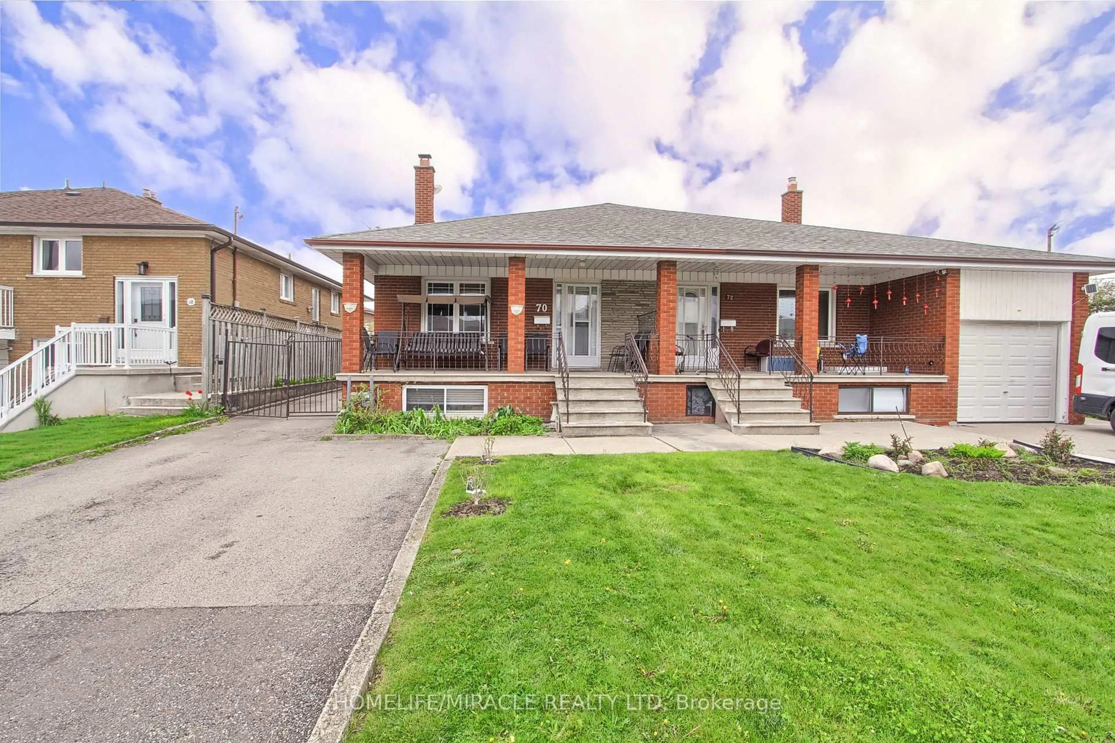Home with brick exterior material, street for 70 Dolores Rd, Toronto Ontario M3L 2A9