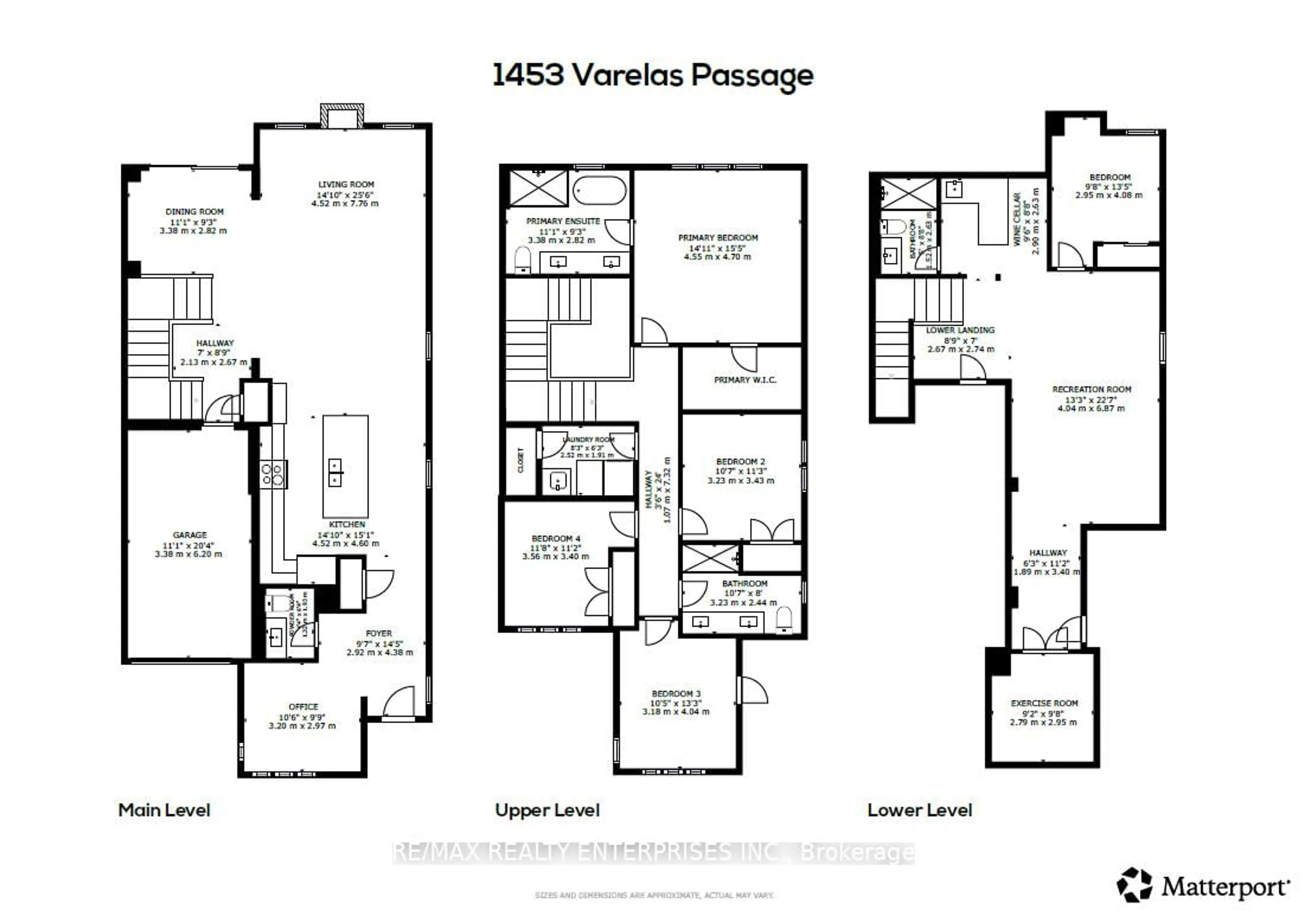 Floor plan for 1453 Varelas Passage, Oakville Ontario L6H 3S3
