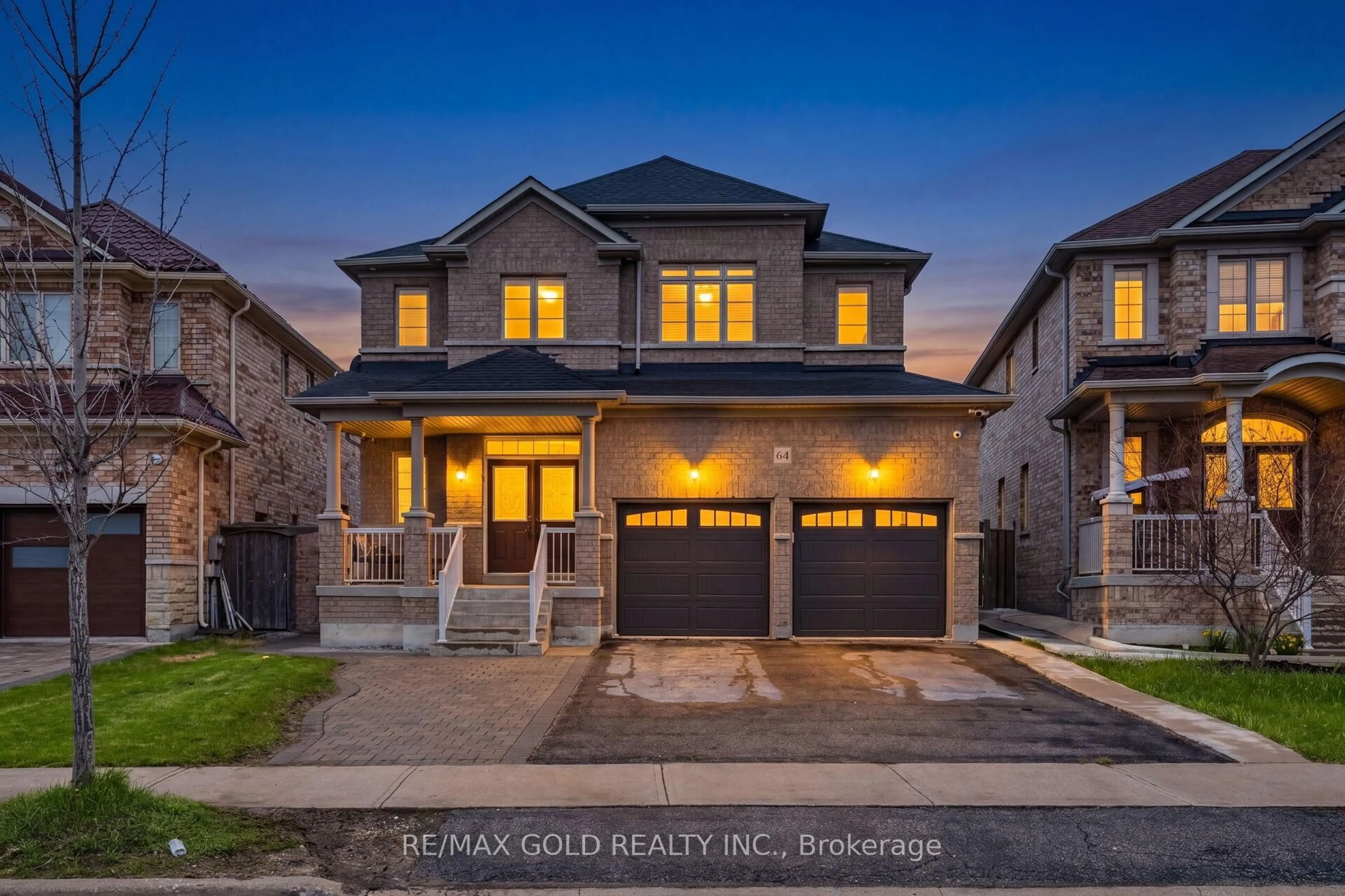 Home with brick exterior material, street for 64 Strathdale Rd, Brampton Ontario L6P 2Y4