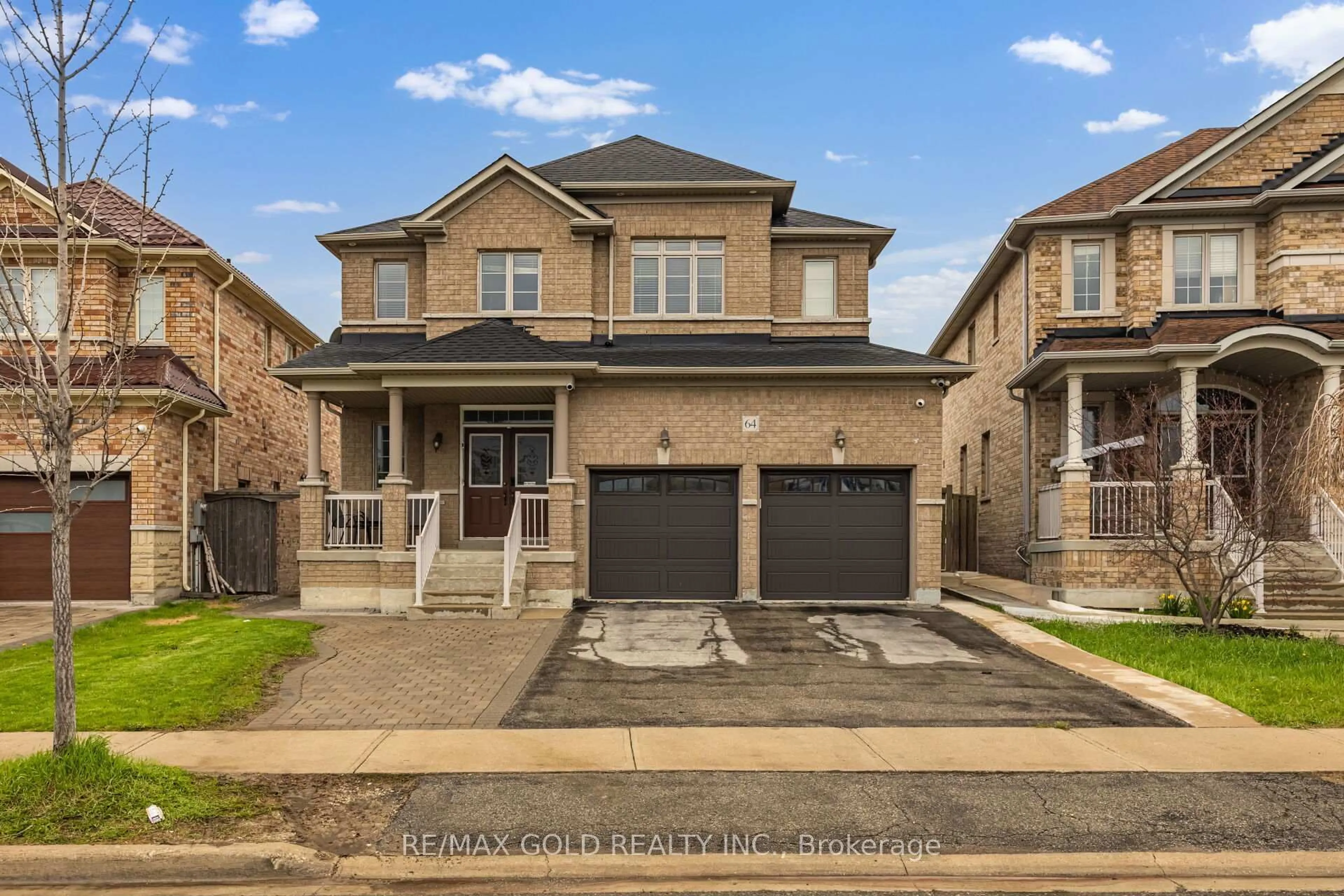 Home with brick exterior material, street for 64 Strathdale Rd, Brampton Ontario L6P 2Y4