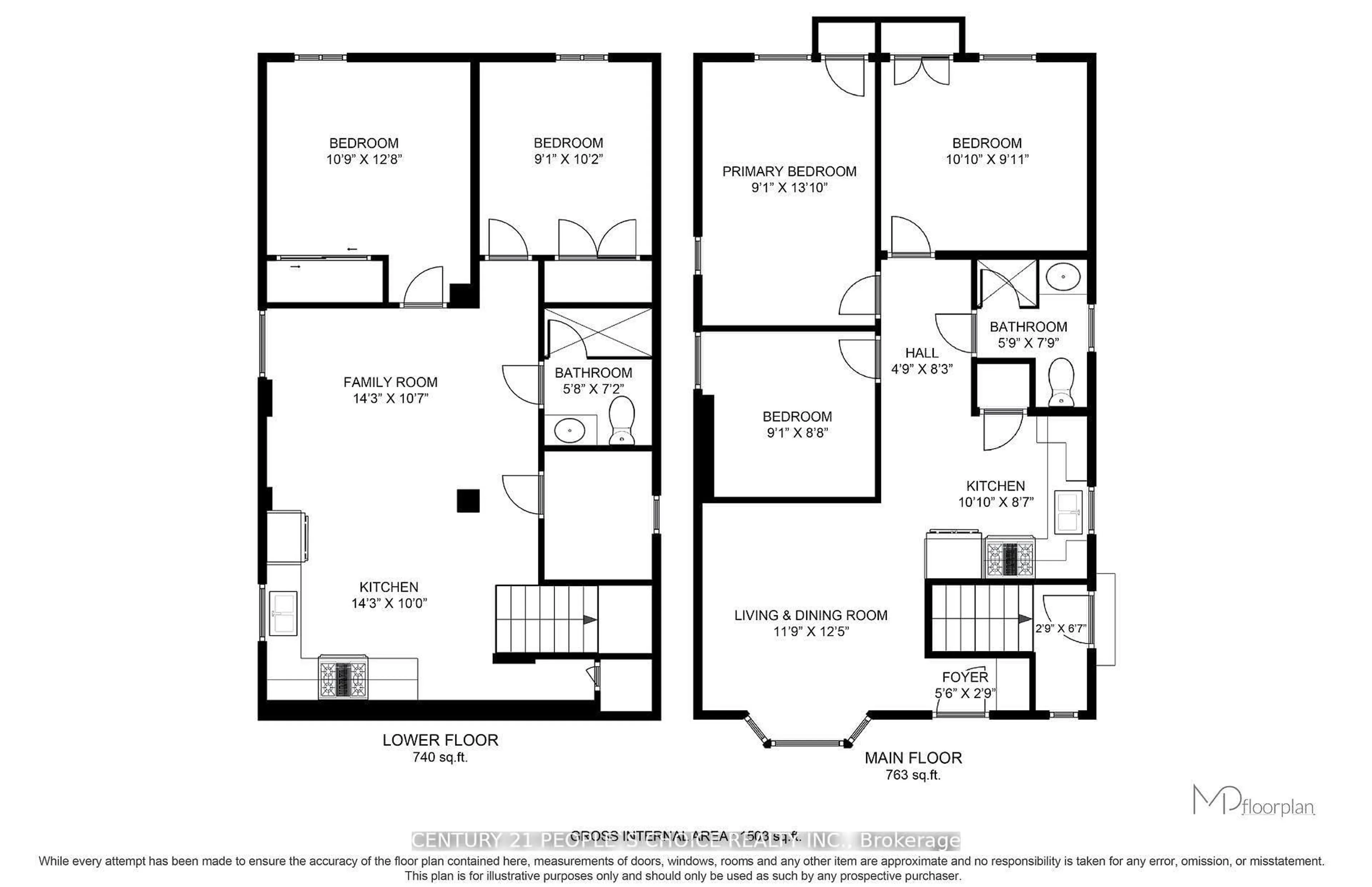Floor plan for 218 William St, Toronto Ontario M9N 2H1