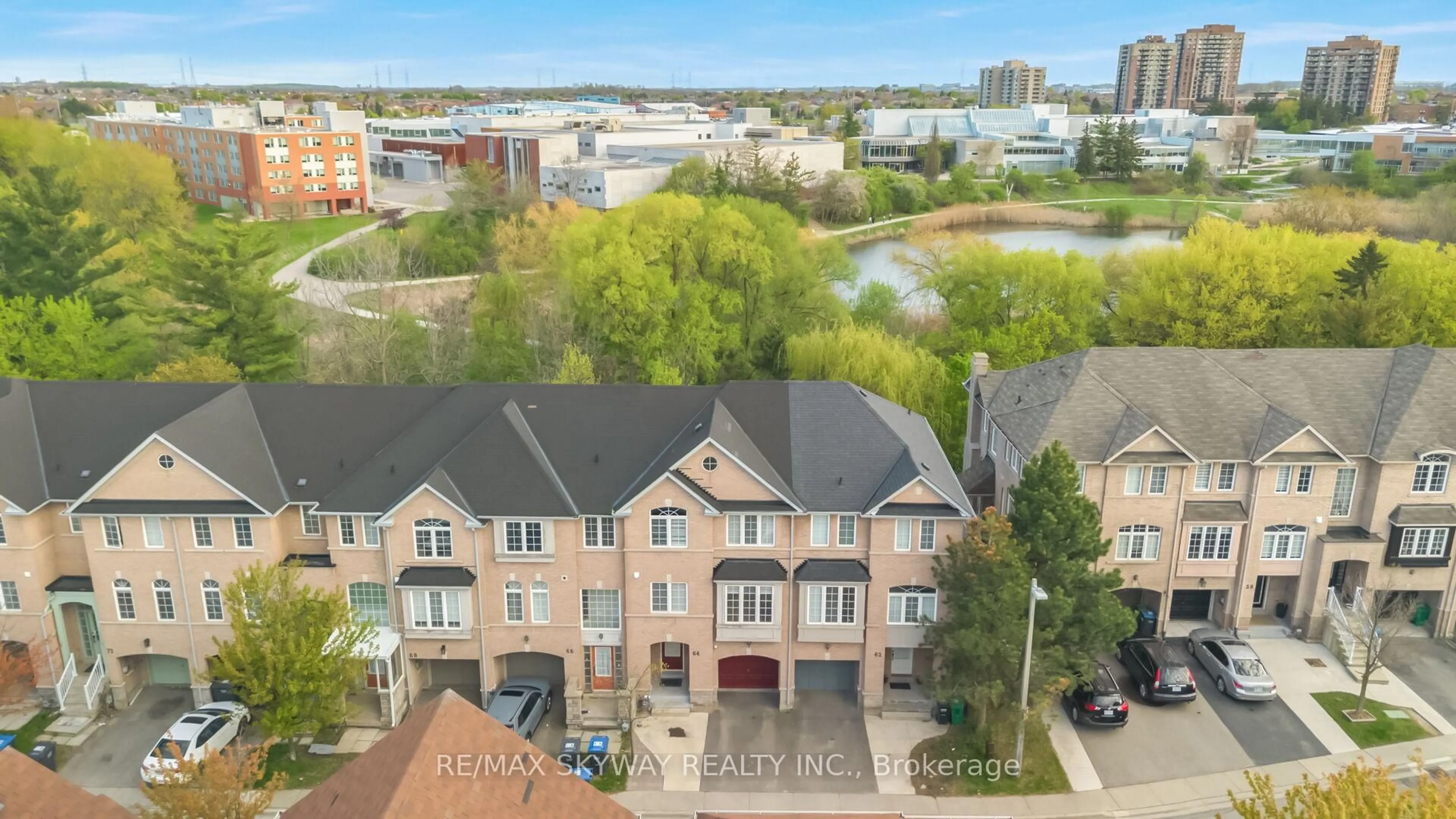 A pic from outside/outdoor area/front of a property/back of a property/a pic from drone, city buildings view from balcony for 64 Bernard Ave, Brampton Ontario L6Y 5S4
