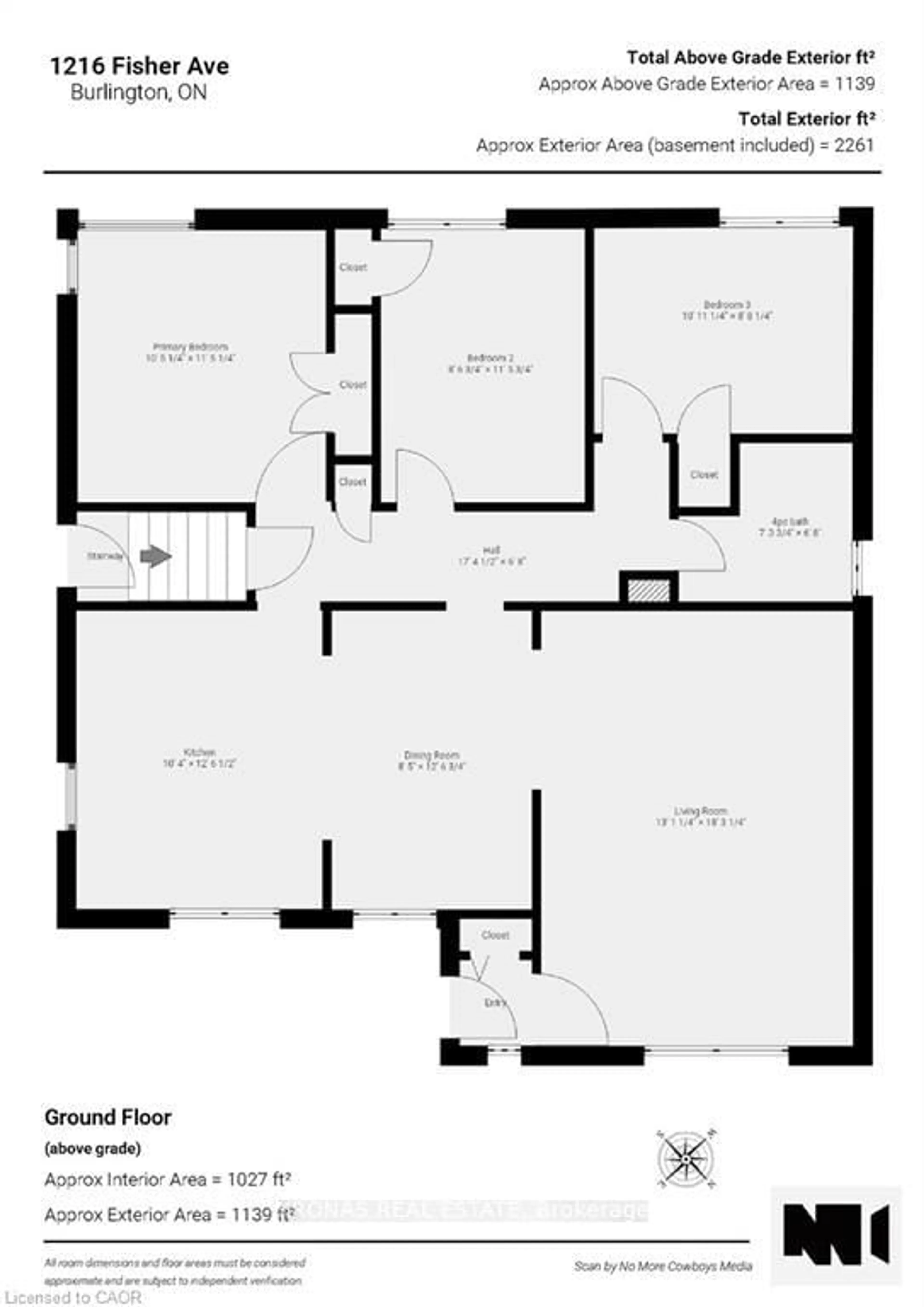 Floor plan for 1216 Fisher Ave, Burlington Ontario L7P 2L4