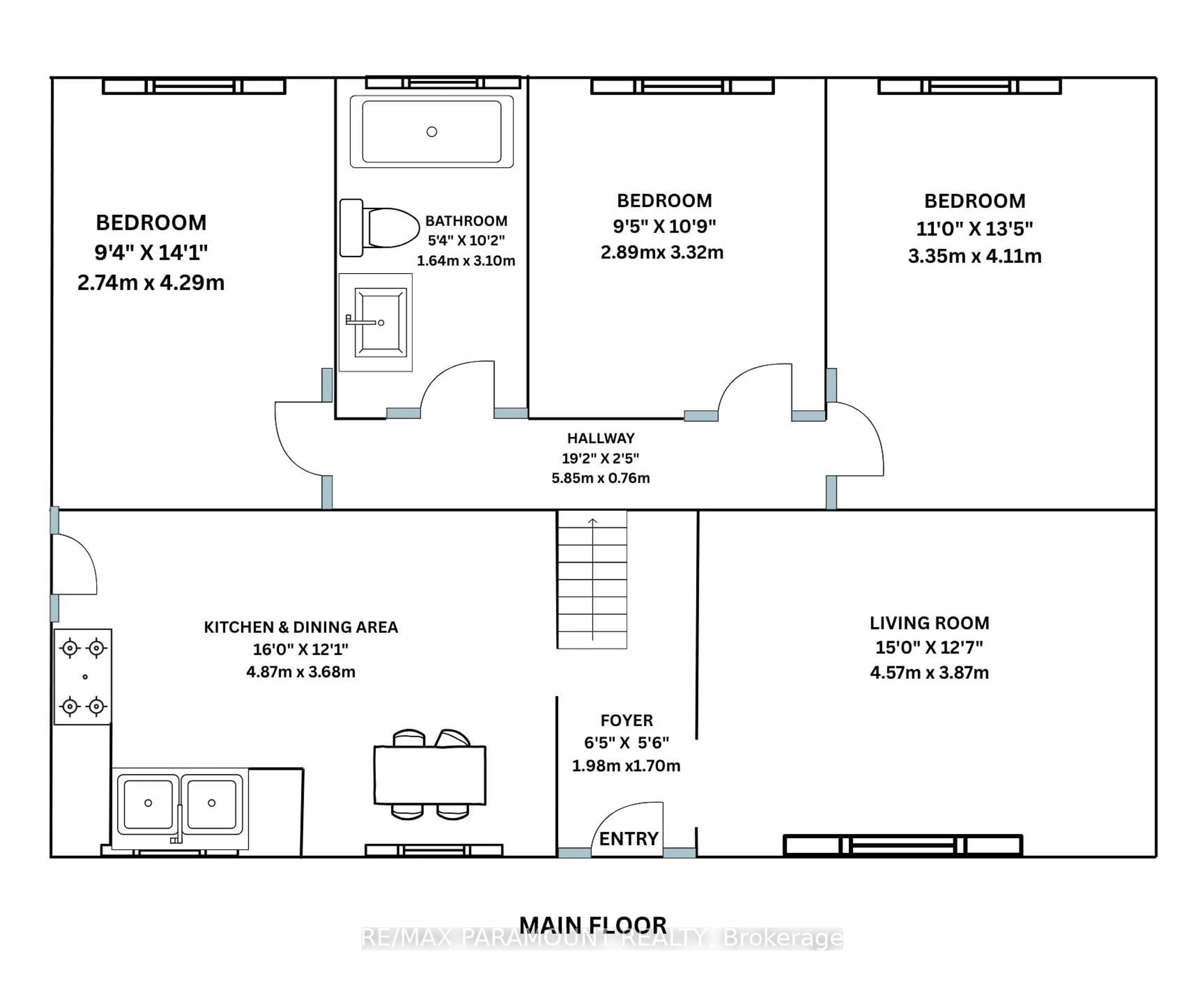 Floor plan for 250 Avondale Blvd, Brampton Ontario L6T 1J4