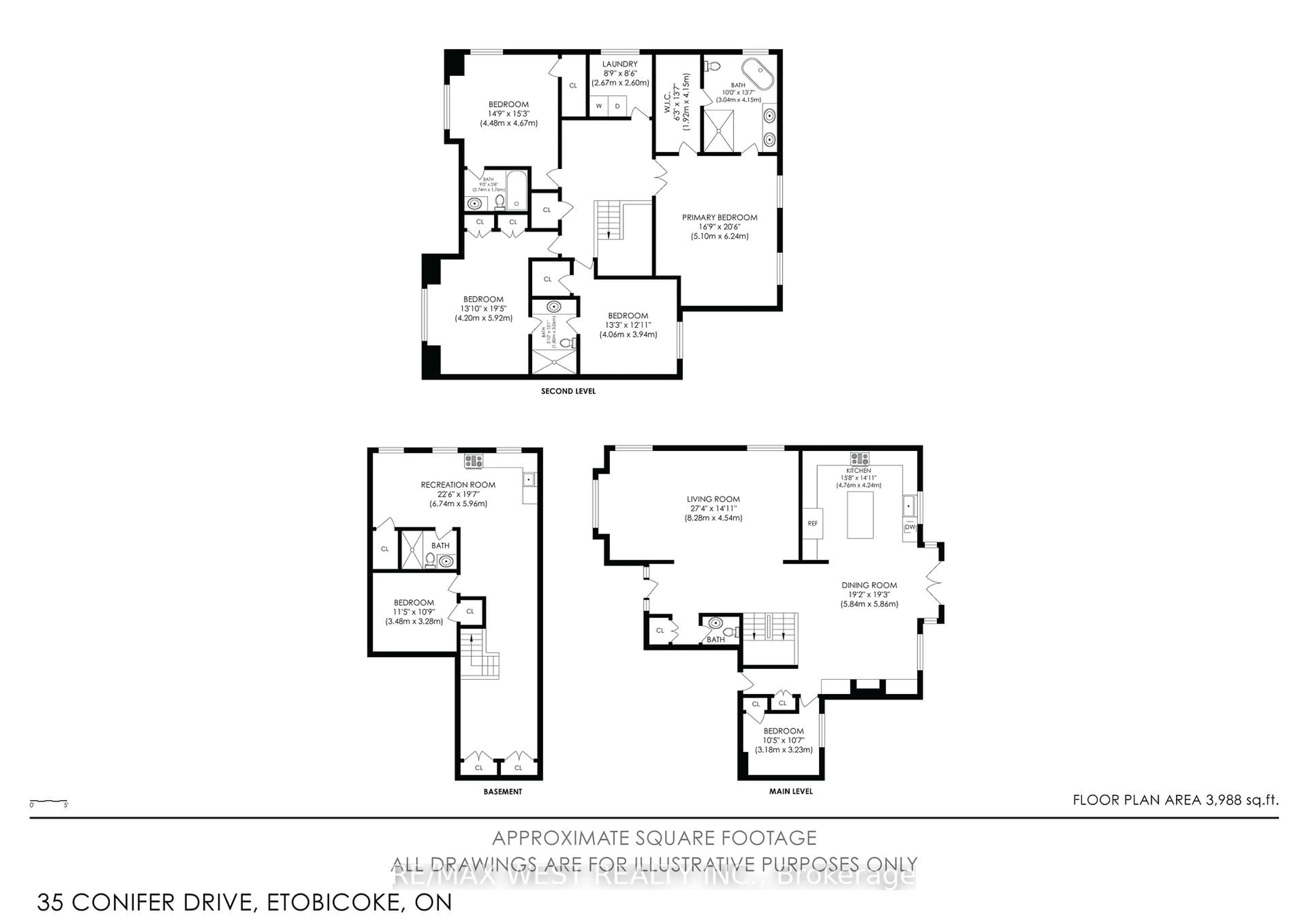 Floor plan for 35 Conifer Dr, Toronto Ontario M9C 1X3