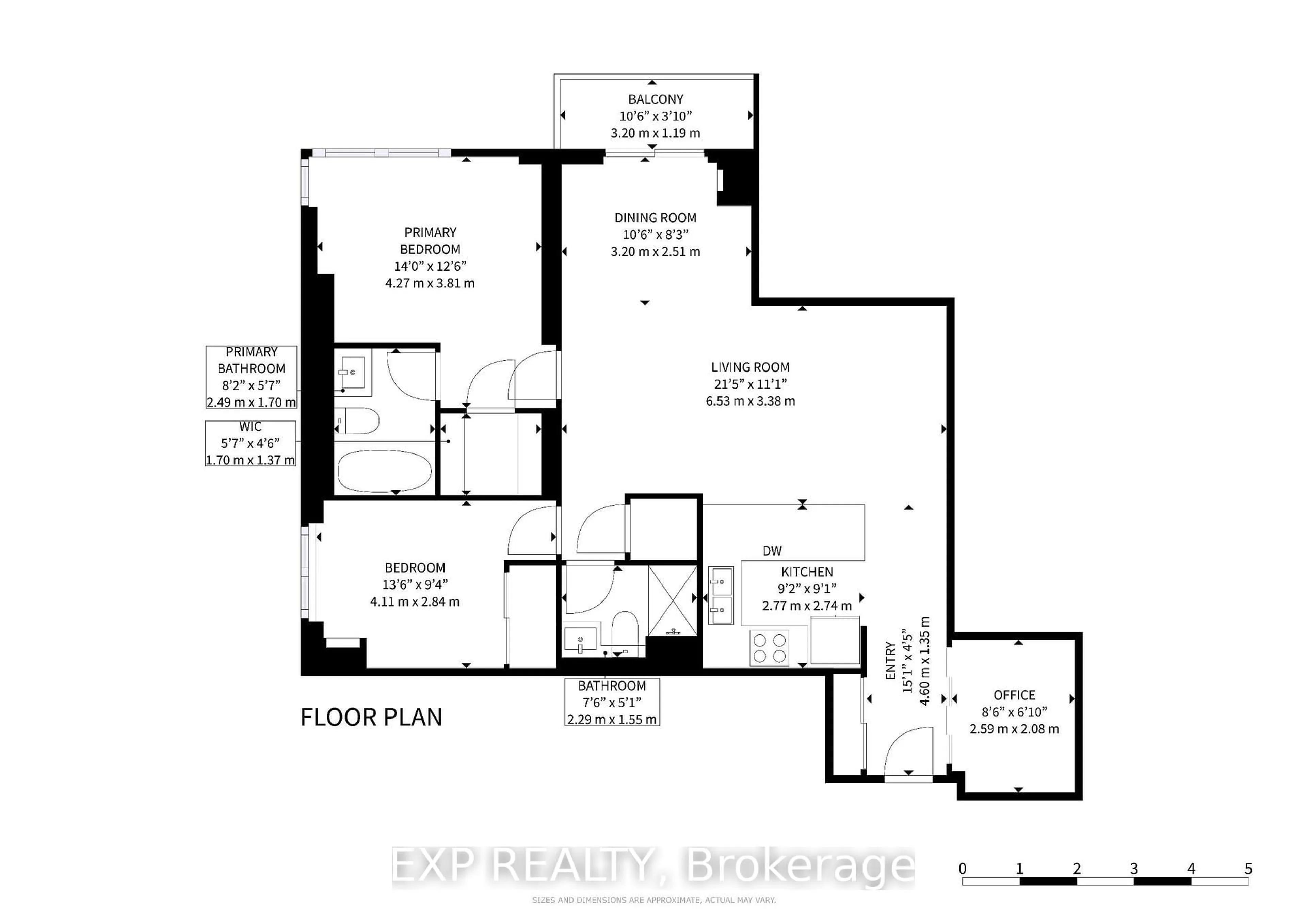 Floor plan for 5233 Dundas St ##1428, Toronto Ontario M9B 6M1