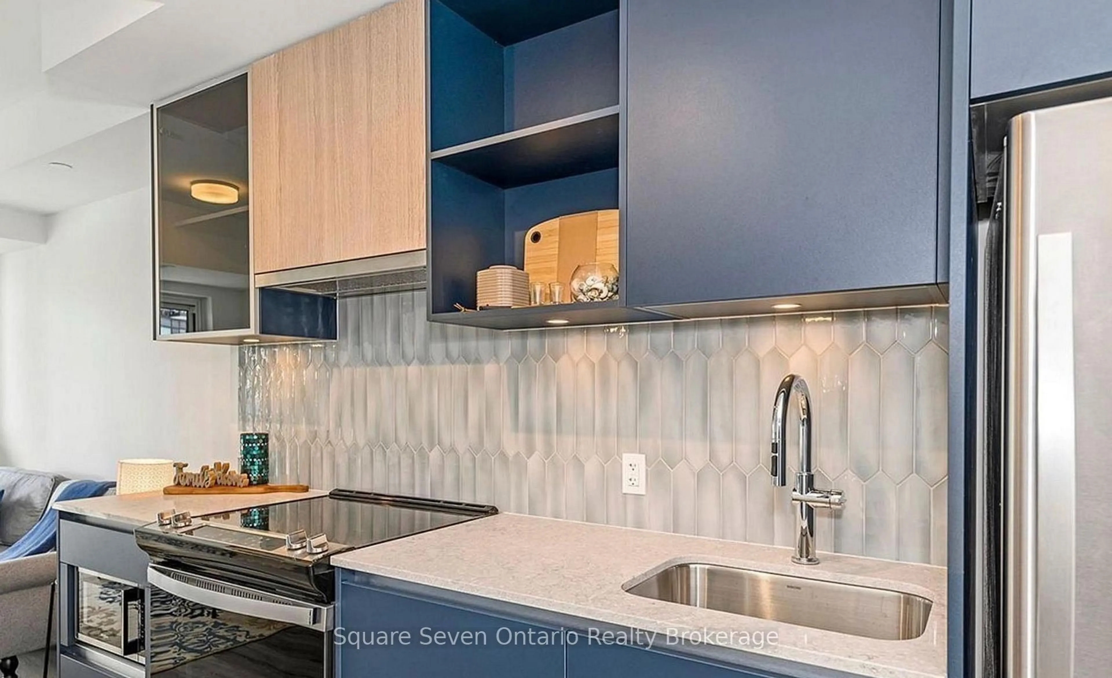 Contemporary kitchen, ceramic/tile floor for 395 Dundas St #820, Oakville Ontario L6M 4M2