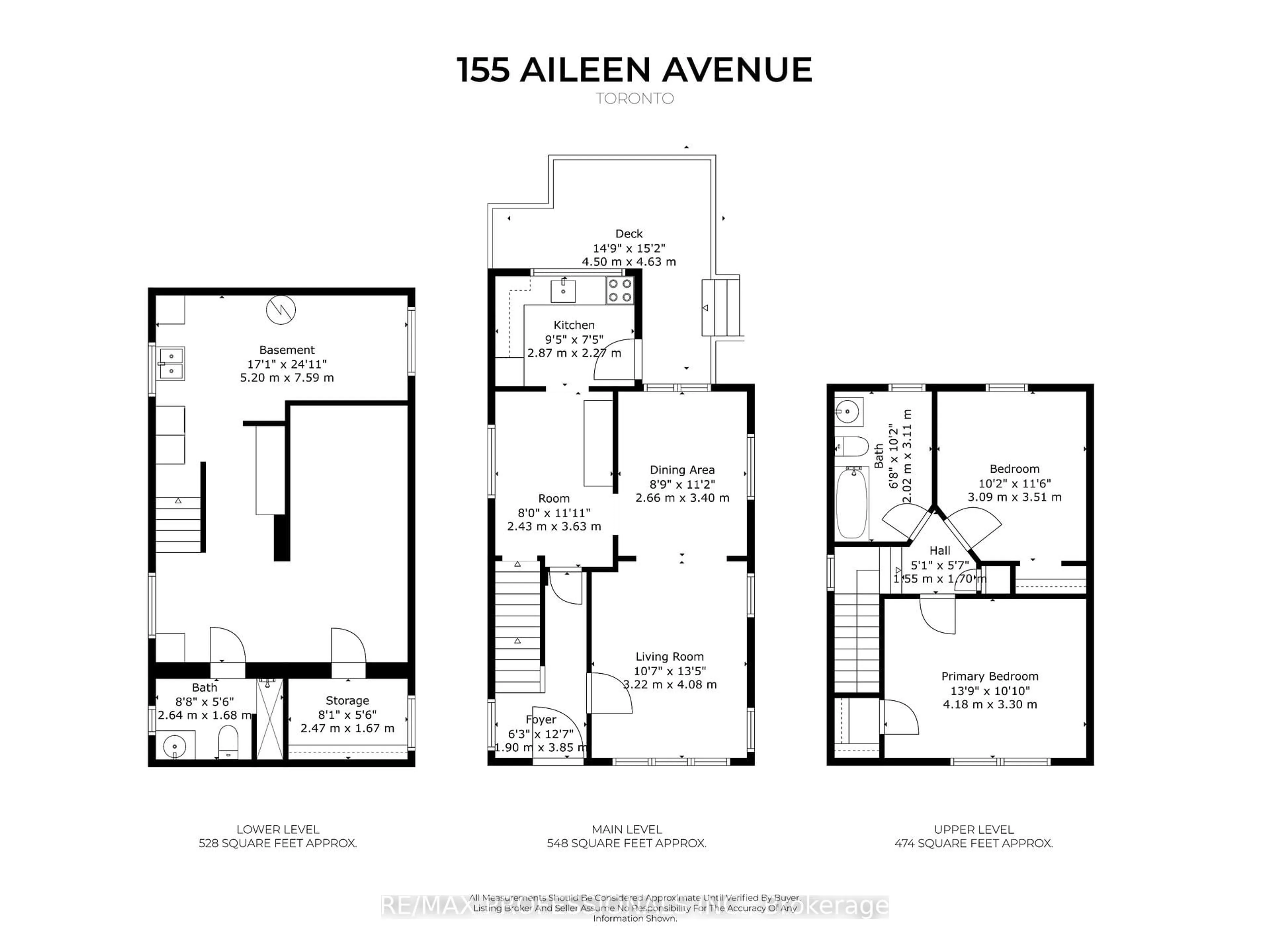 Floor plan for 155 Aileen Ave, Toronto Ontario M6M 1G1