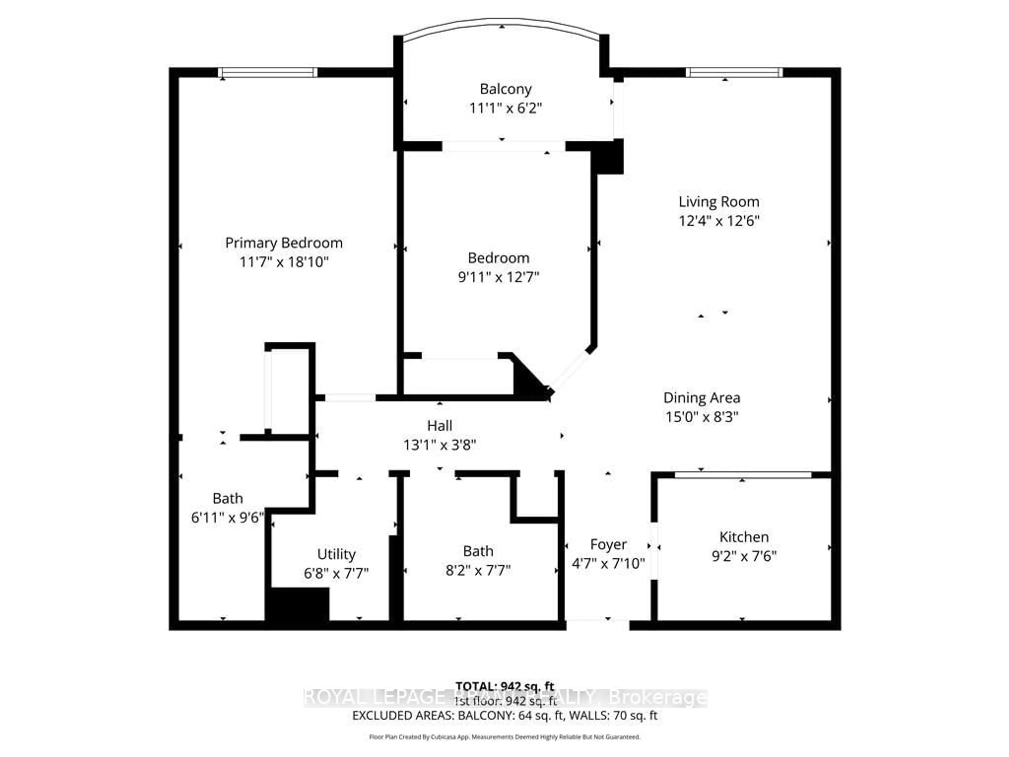 Floor plan for 3497 Upper Middle Rd #105, Burlington Ontario L7M 4T6