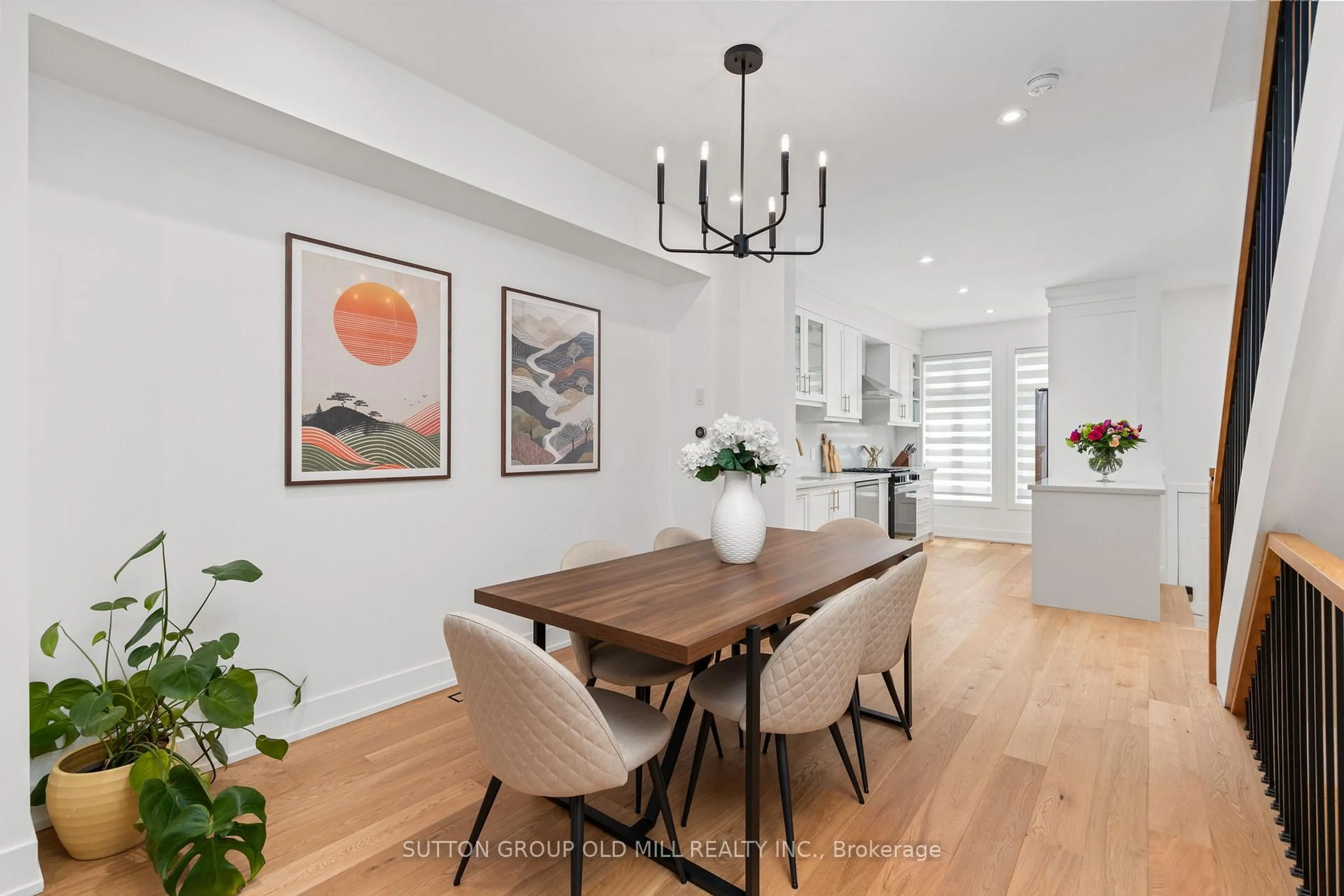 Dining room, wood/laminate floor for 42 Furrow Lane, Toronto Ontario M8Z 0A3