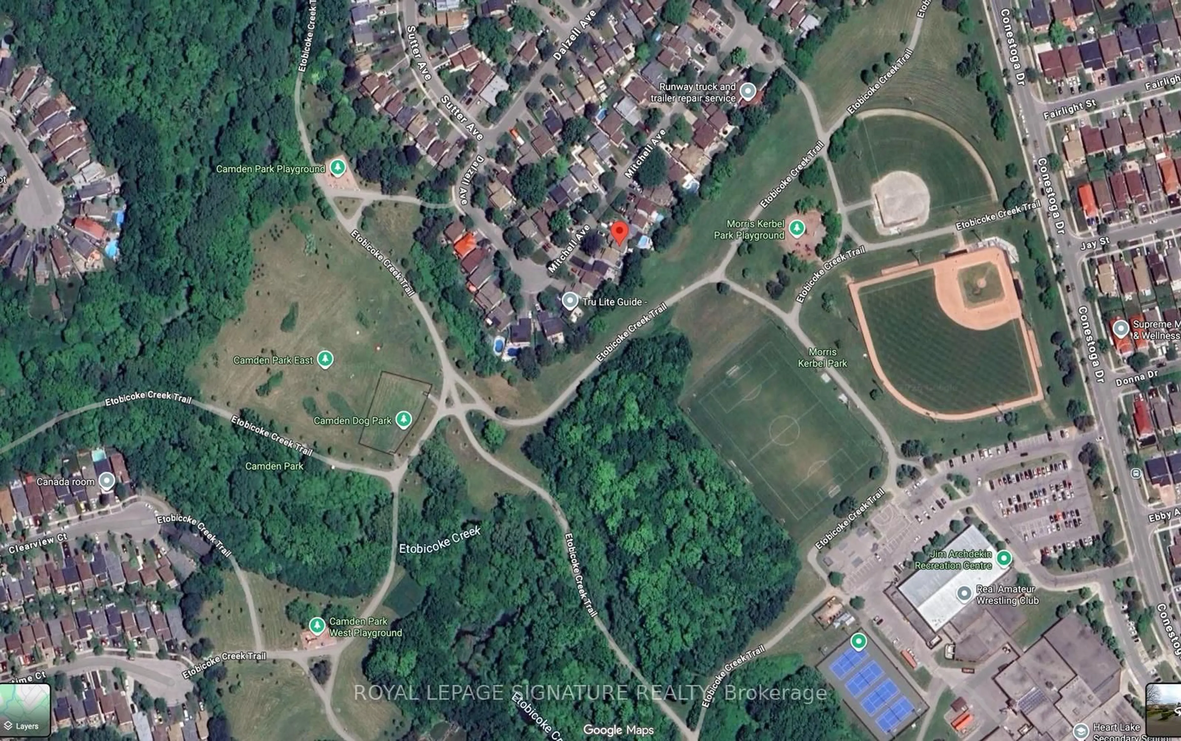 Picture of a map for 17 Mitchell Ave, Brampton Ontario L6Z 1H2