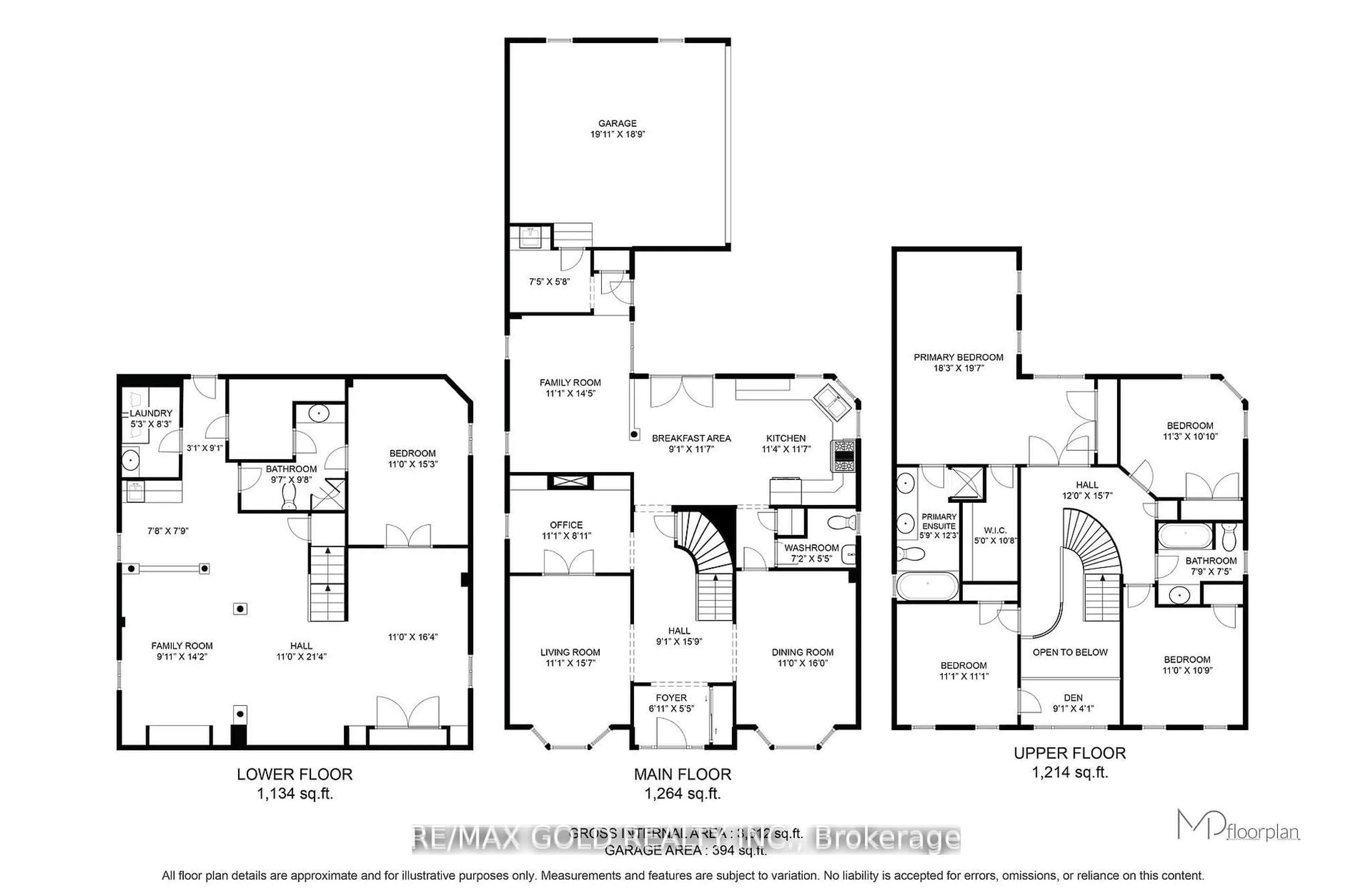 Floor plan for 2441 Capilano Cres, Oakville Ontario L6H 6L3