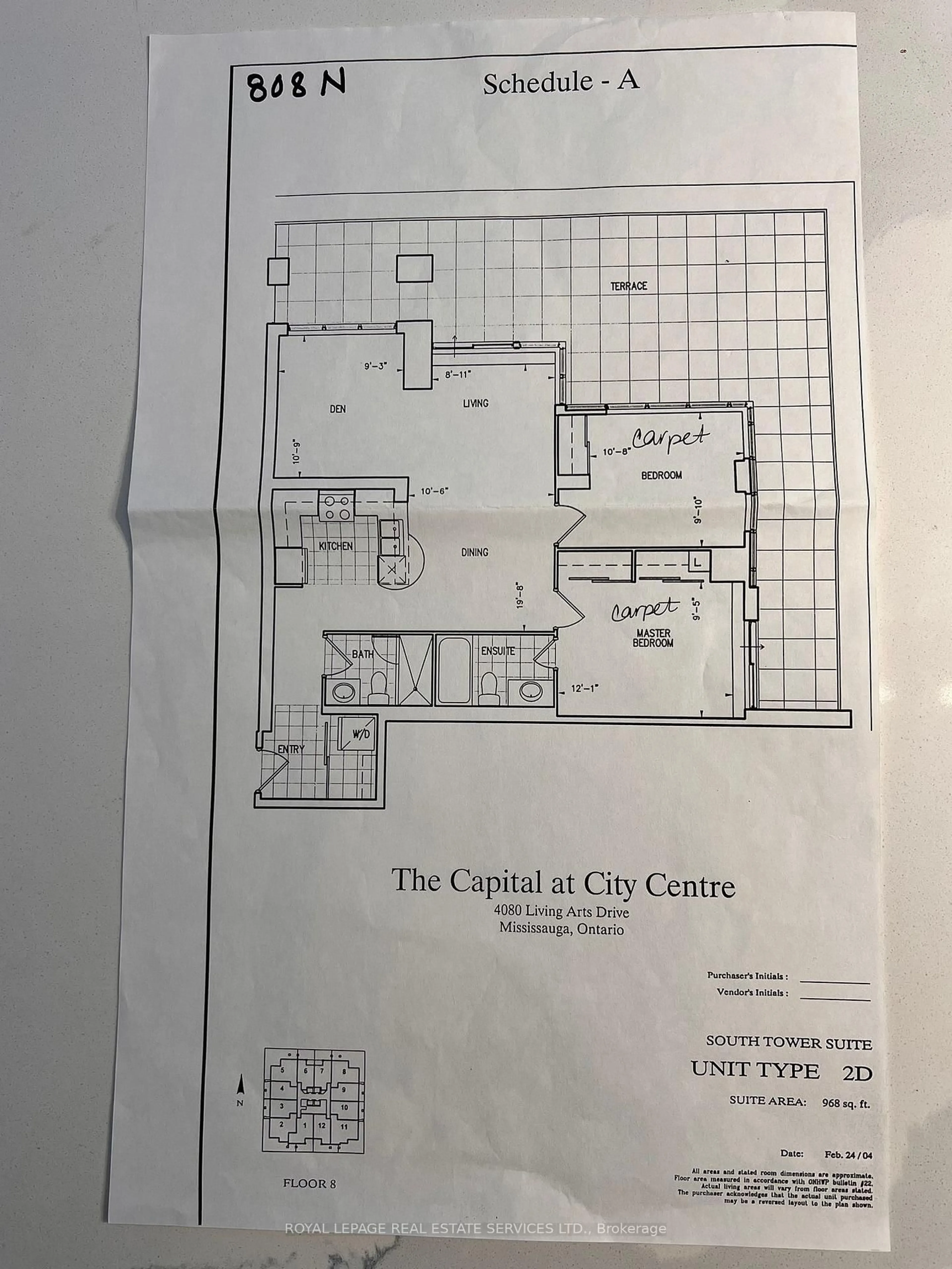 Floor plan for 4090 Living Arts Dr #808, Mississauga Ontario L5B 4M8