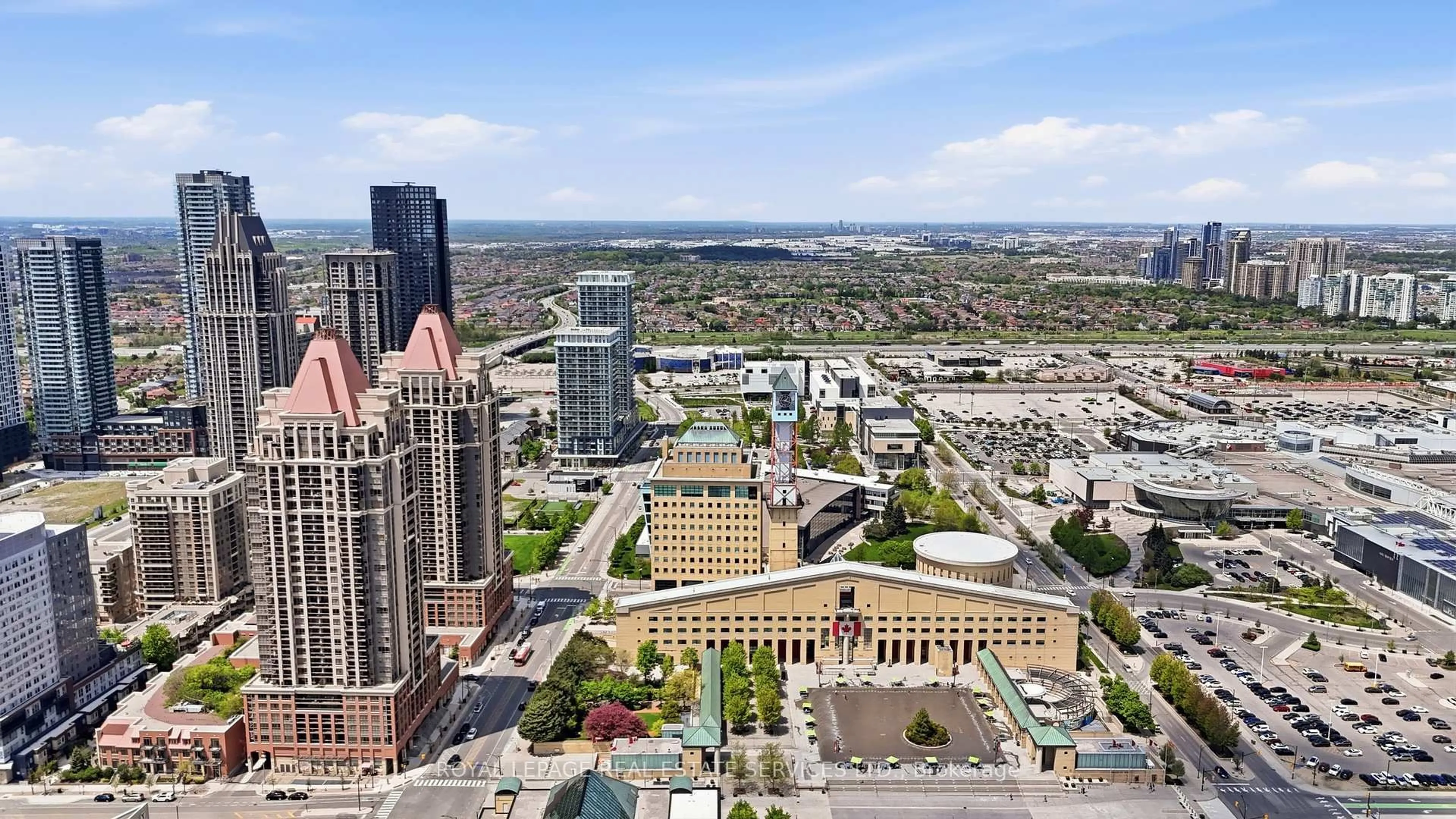 A pic from outside/outdoor area/front of a property/back of a property/a pic from drone, city buildings view from balcony for 4090 Living Arts Dr #808, Mississauga Ontario L5B 4M8