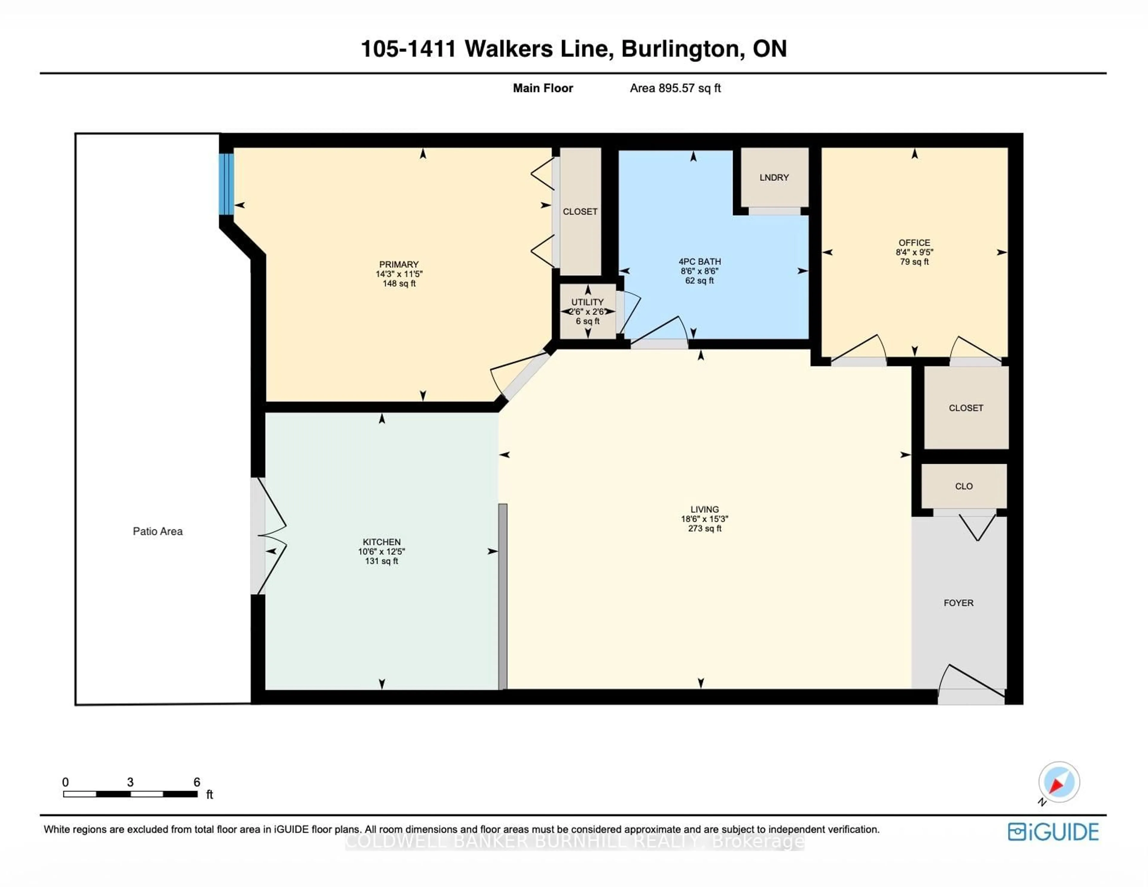 Floor plan for 1411 Walkers Line #105, Burlington Ontario L7M 4P5