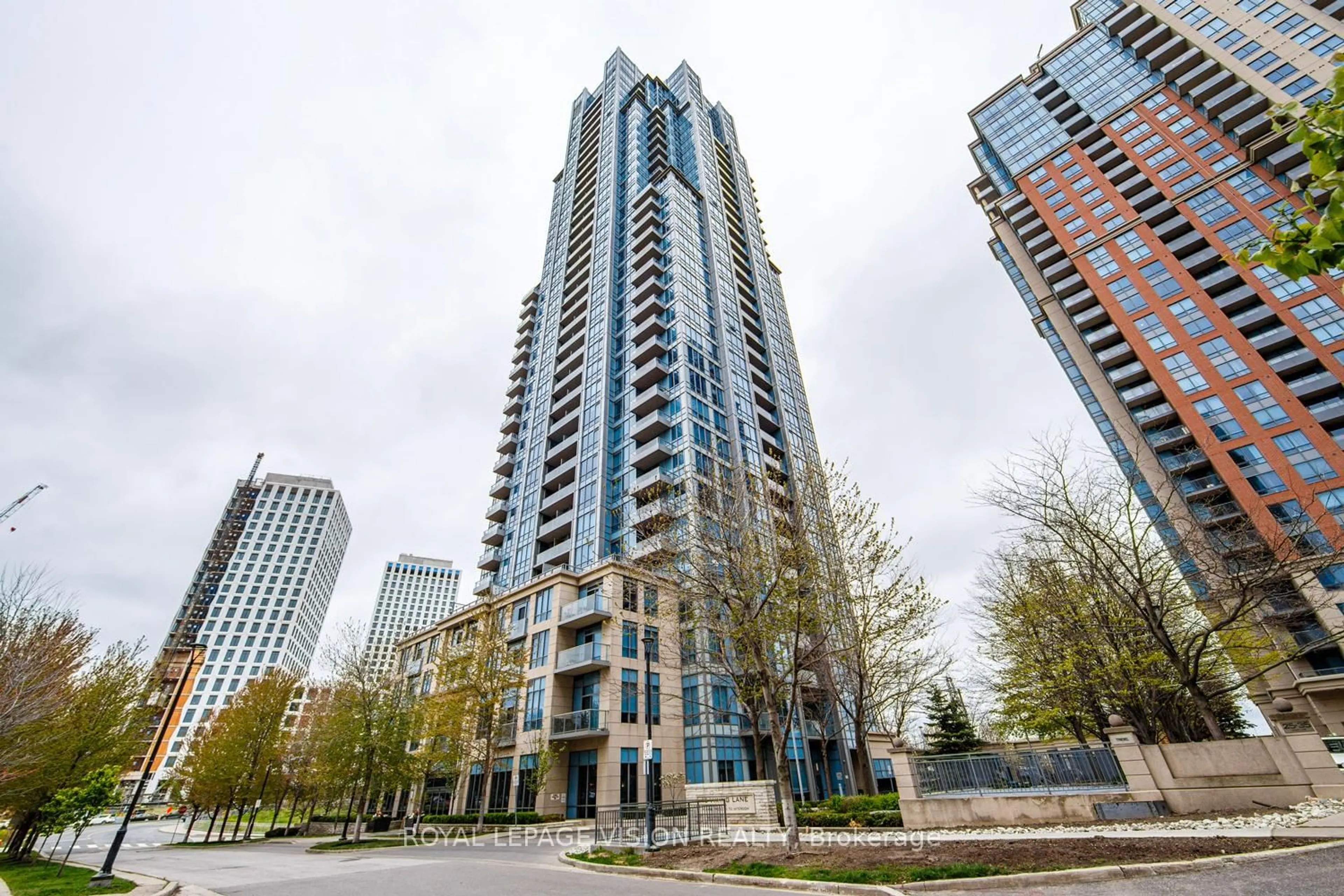Patio, city buildings view from balcony for 15 Viking Lane #PH5, Toronto Ontario M9B 0A4