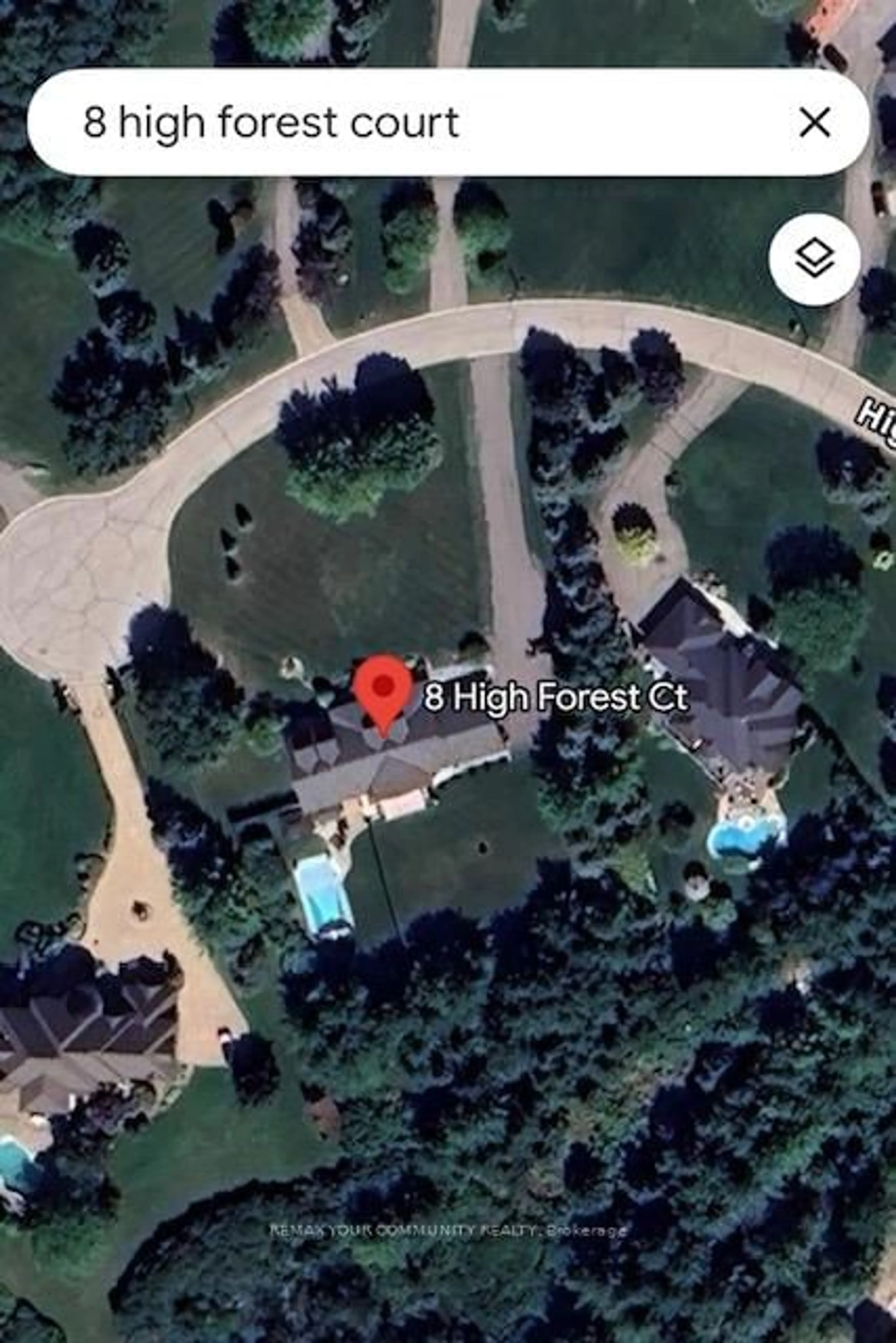 A pic from outside/outdoor area/front of a property/back of a property/a pic from drone, forest/trees view for 8 High Forest Crt, Caledon Ontario L7E 0B8