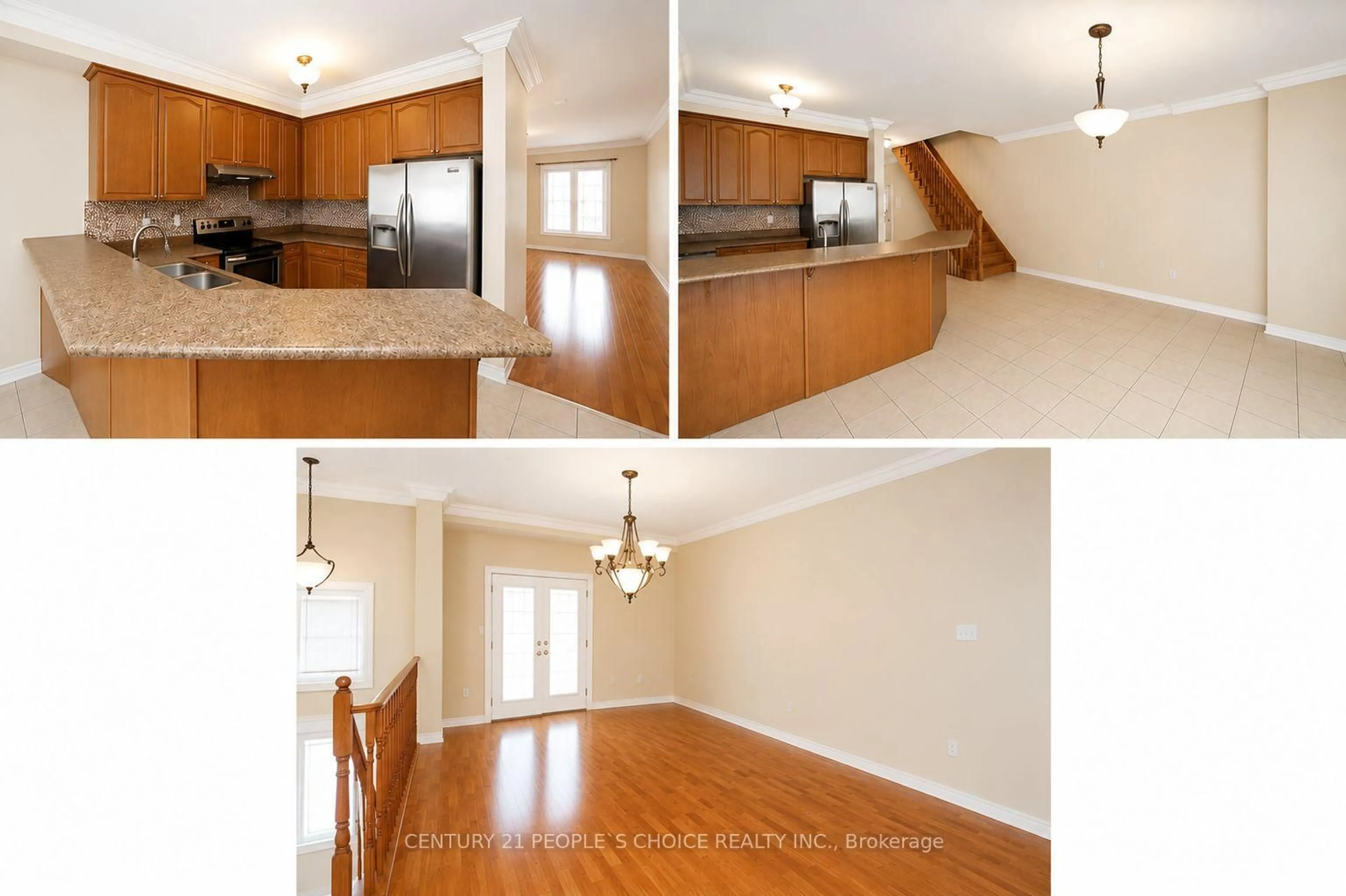 Open concept kitchen, wood/laminate floor for 4 Saint Grace Crt, Brampton Ontario L6P 3B8