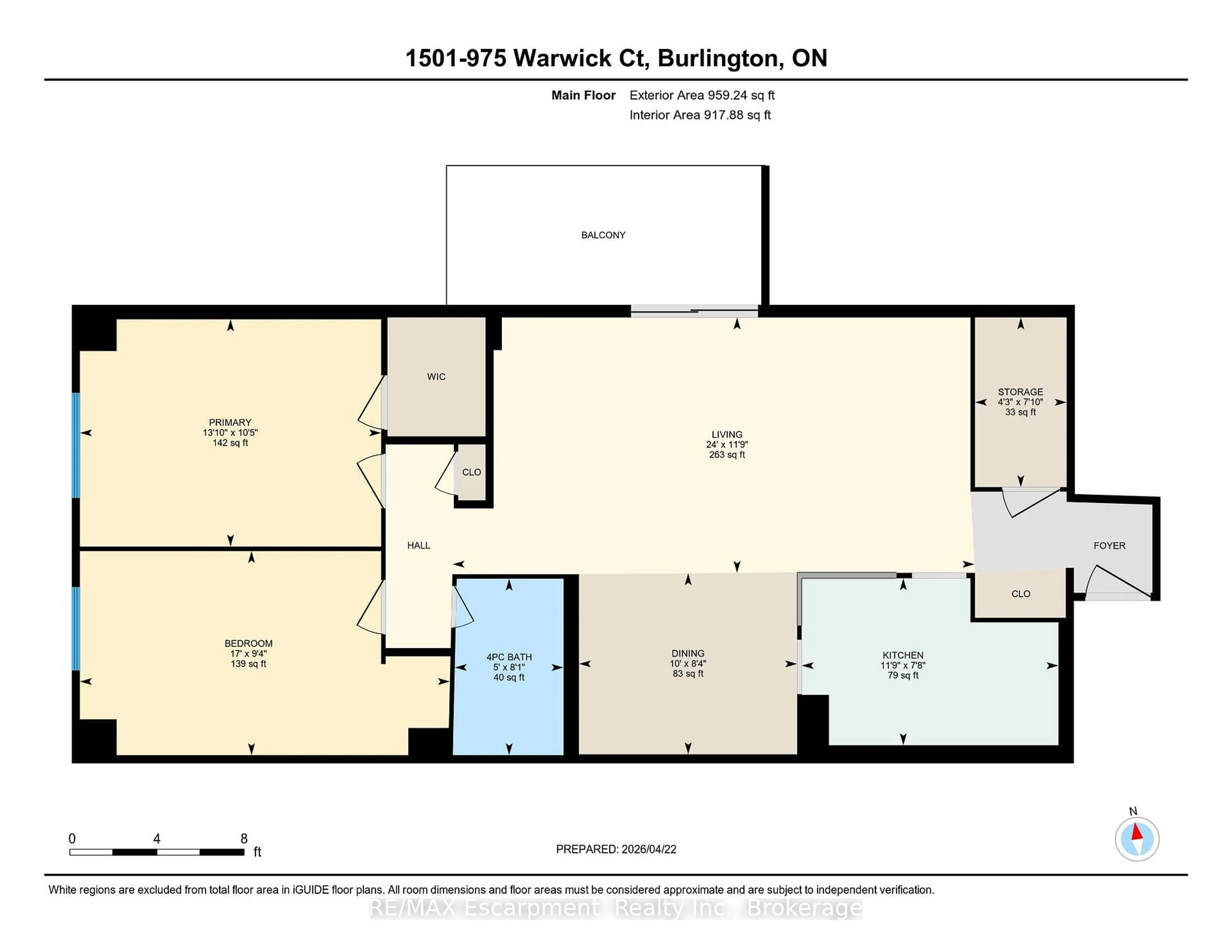 Floor plan for 975 WARWICK Crt #1501, Burlington Ontario L7T 3Z7