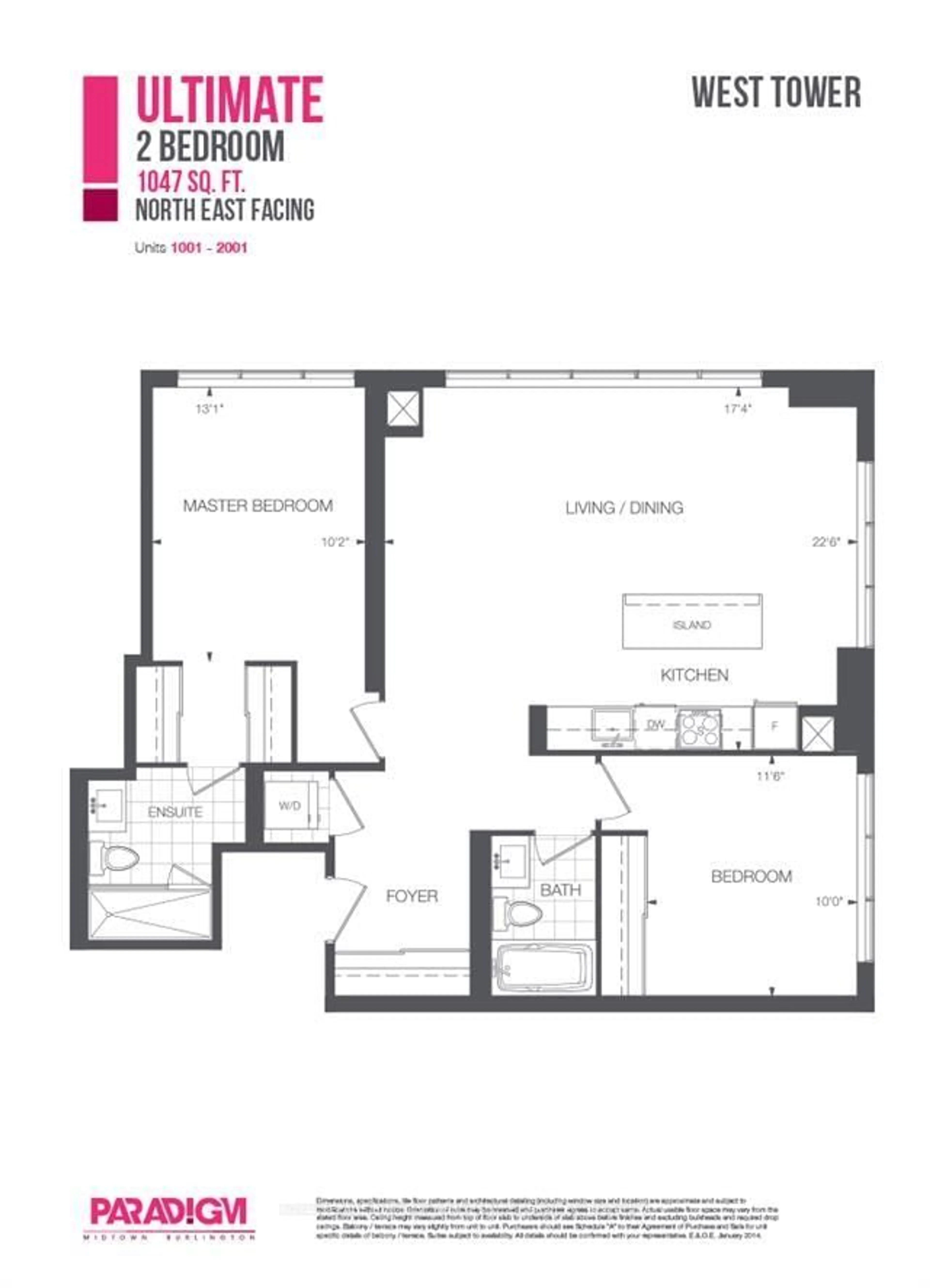 Floor plan for 2081 Fairview St #1201, Burlington Ontario L7R 0E4