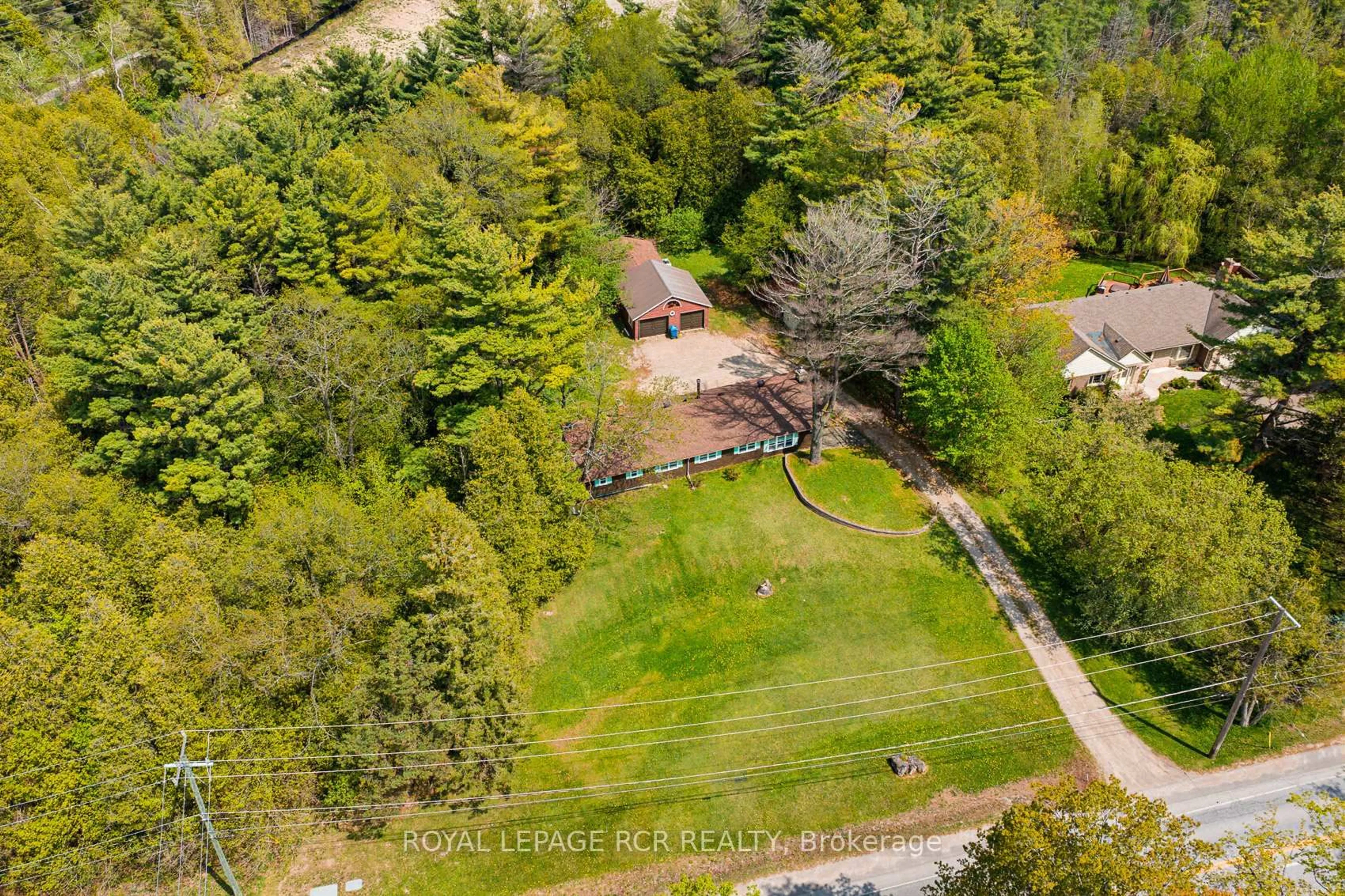 A pic from outside/outdoor area/front of a property/back of a property/a pic from drone, forest/trees view for 55 County Rd 16 (Veterans Way), Orangeville Ontario L9W 1L0