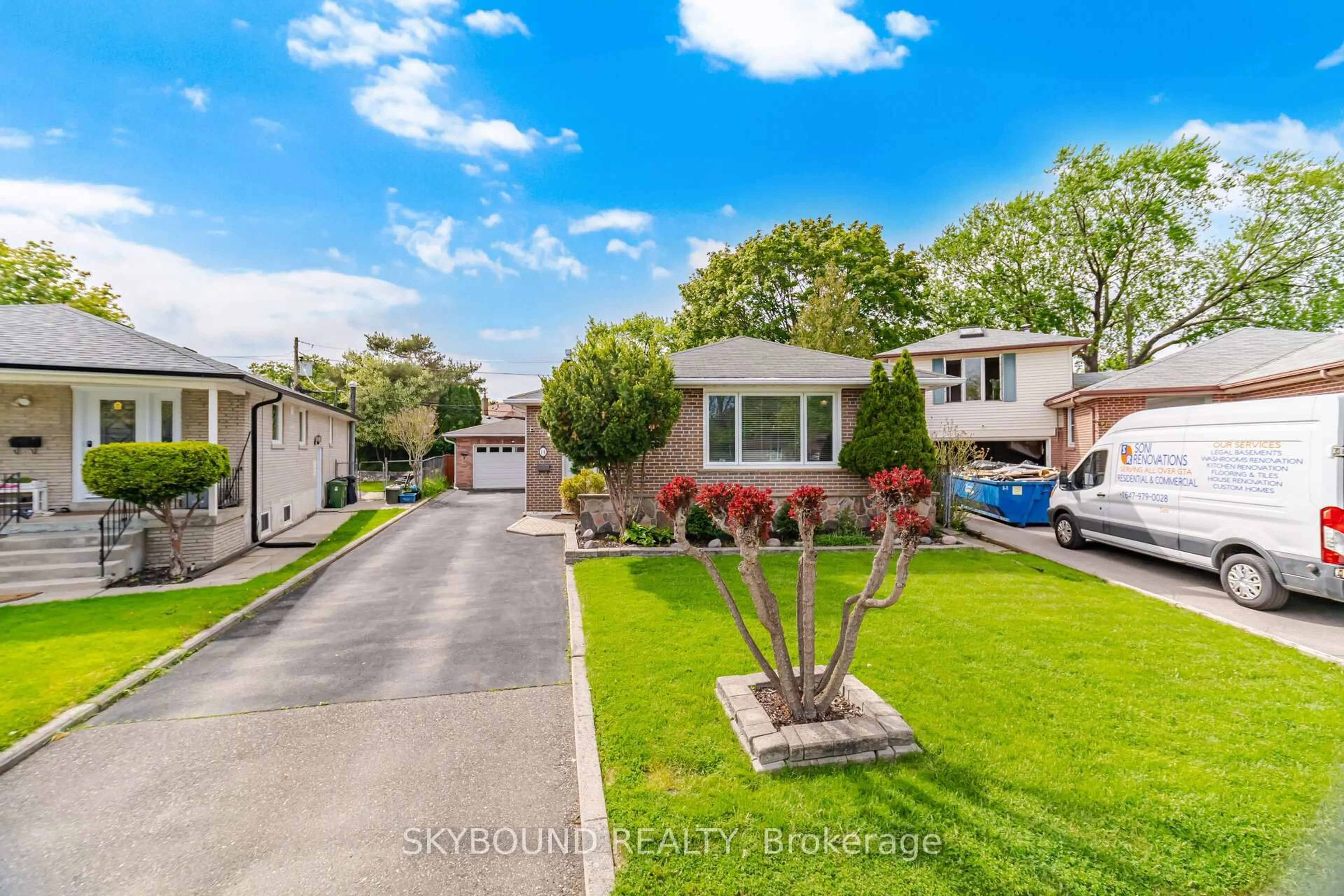 A pic from outside/outdoor area/front of a property/back of a property/a pic from drone, street for 14 Monet Ave, Toronto Ontario M9C 3N7