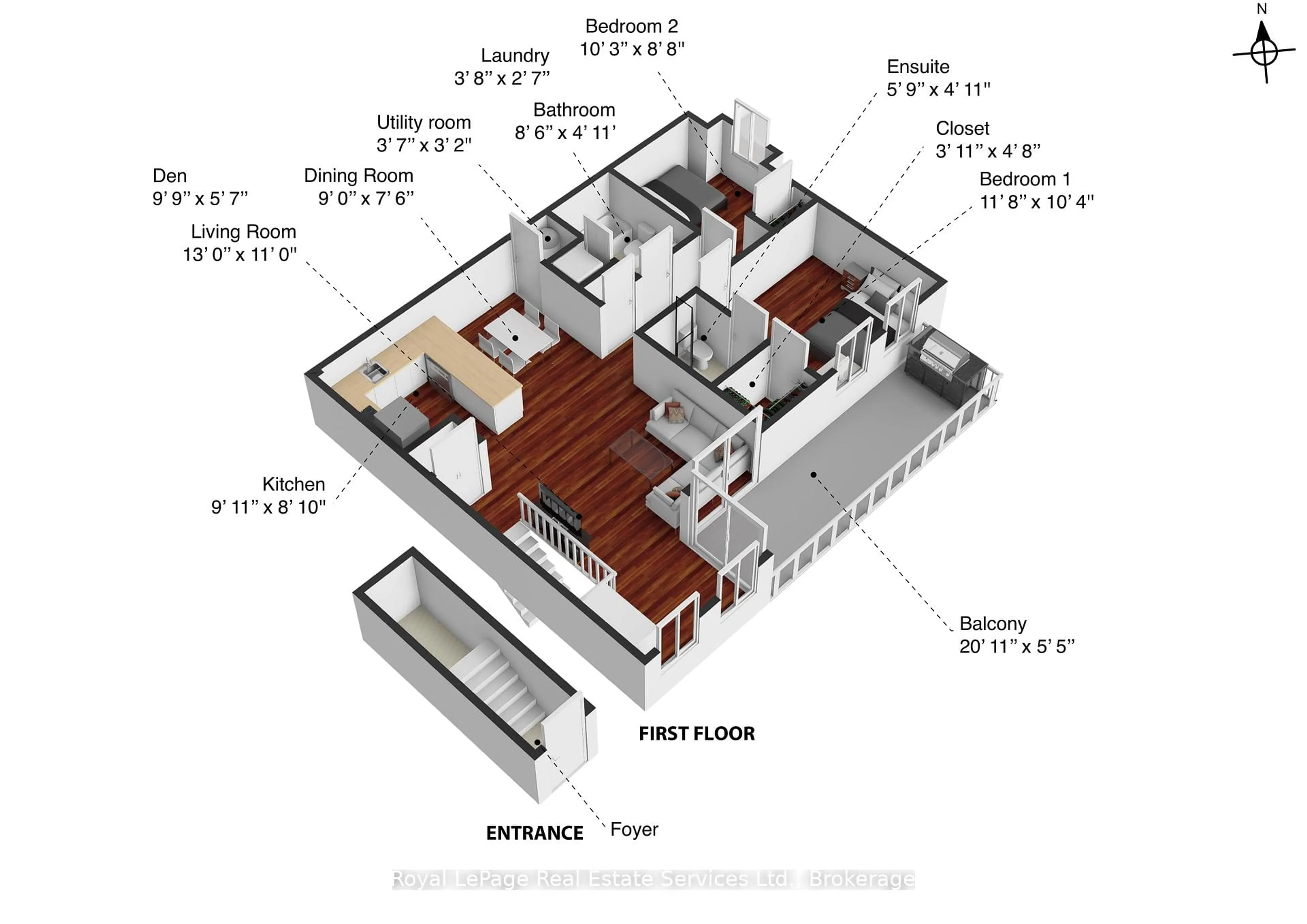 Floor plan for 1701 Lampman Ave #507, Burlington Ontario L7L 6R9