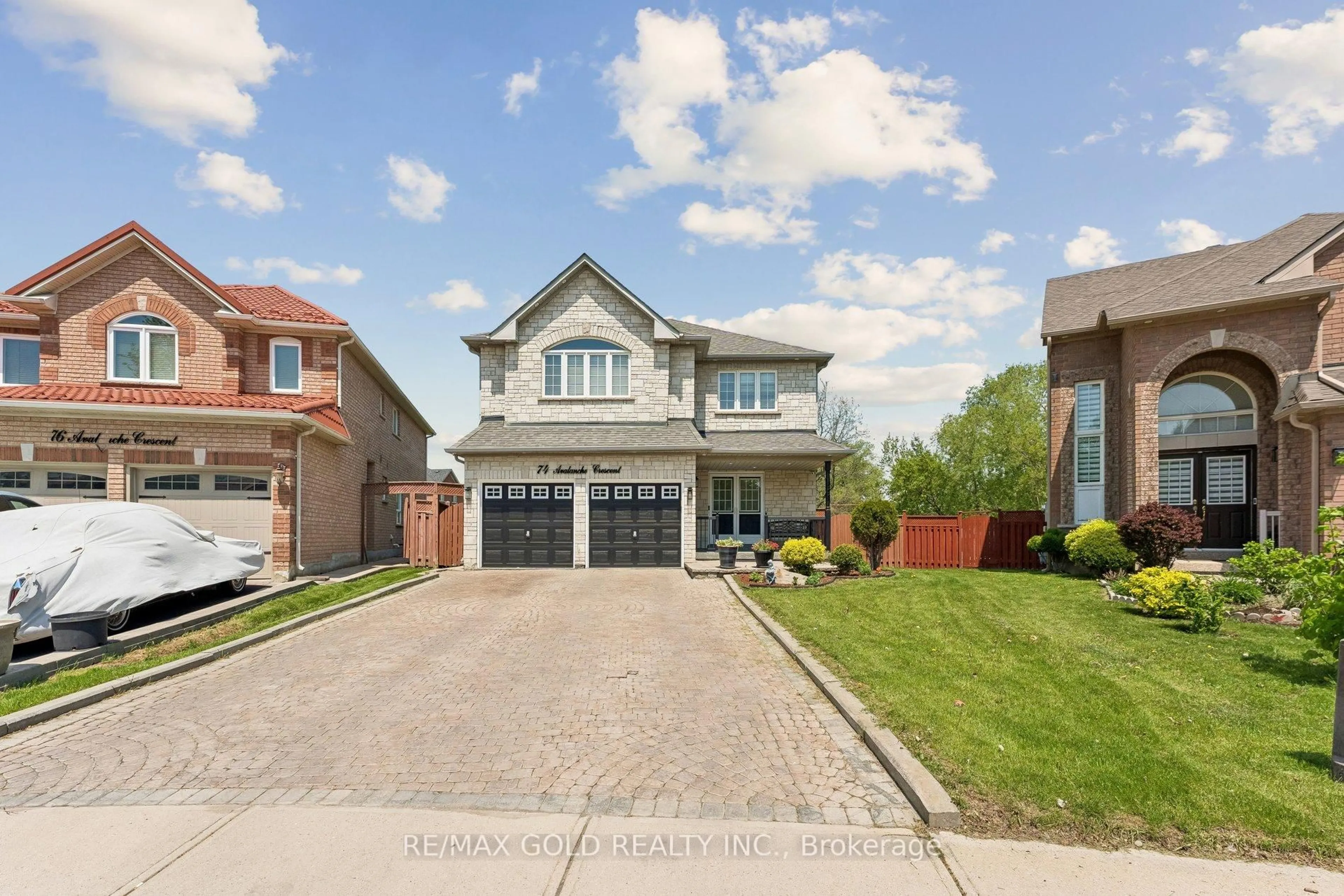 Home with brick exterior material, street for 74 Avalanche Cres, Brampton Ontario L6P 1L8
