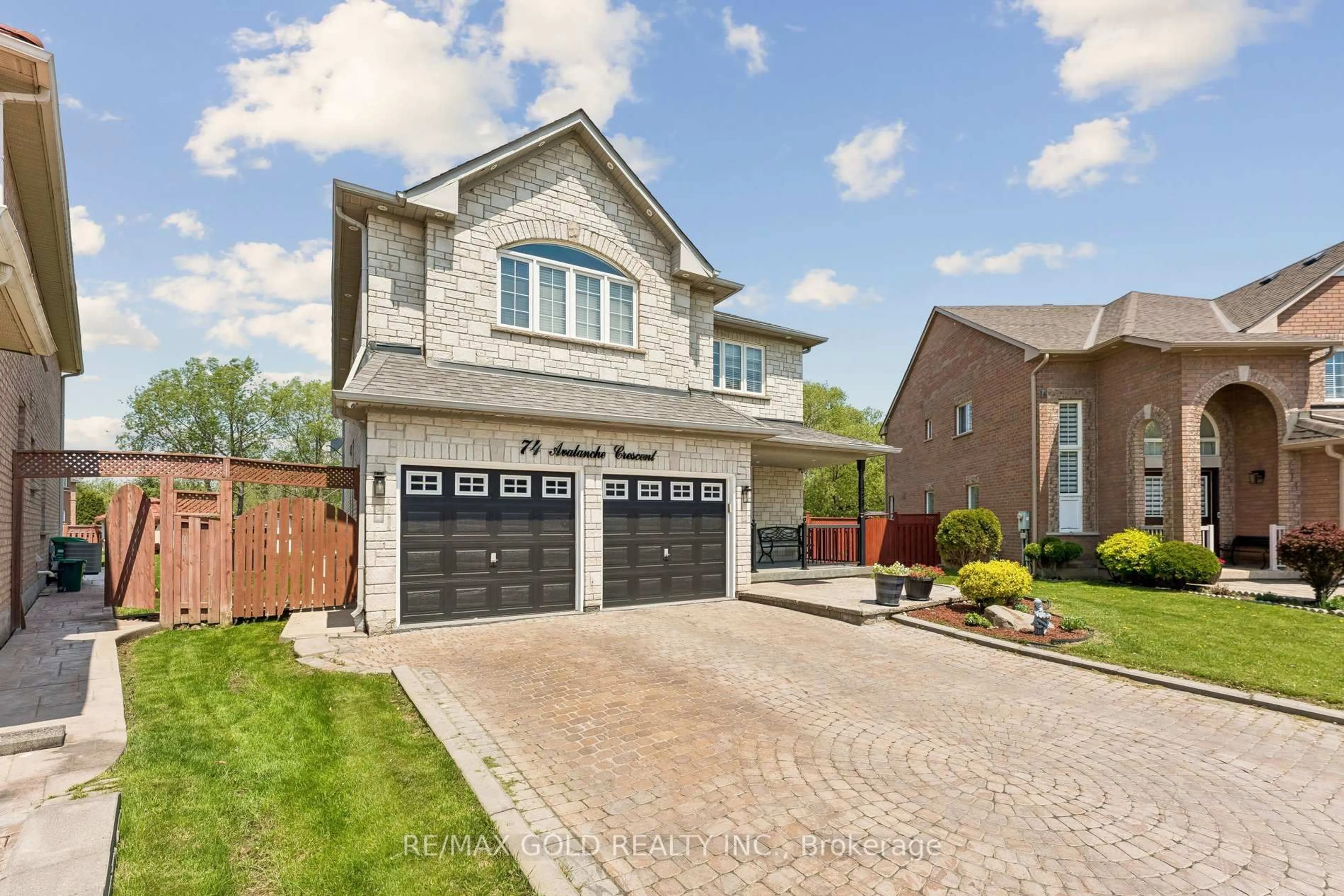 Home with brick exterior material, street for 74 Avalanche Cres, Brampton Ontario L6P 1L8